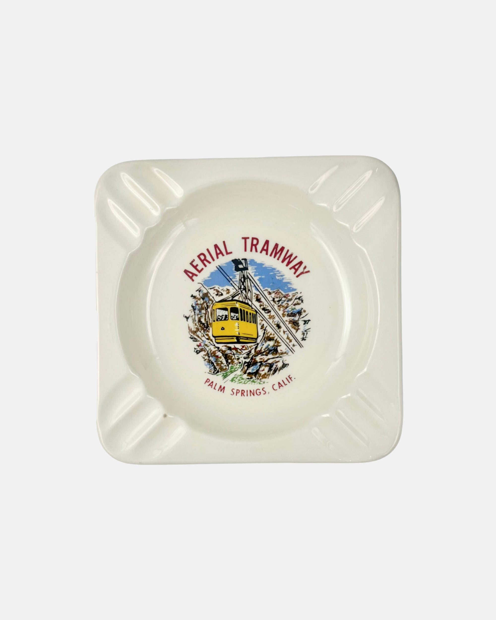 Vintage Aerial Tramway Palm Springs, California Ceramic Ashtray Catchall Dish