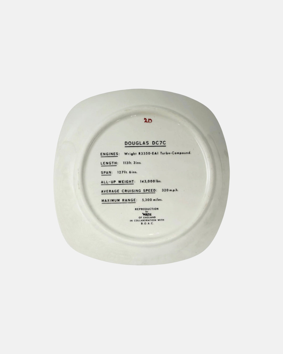 Vintage BOAC de Havilland DH.106 Comet 4 Wade Airplane Jet Ashtray