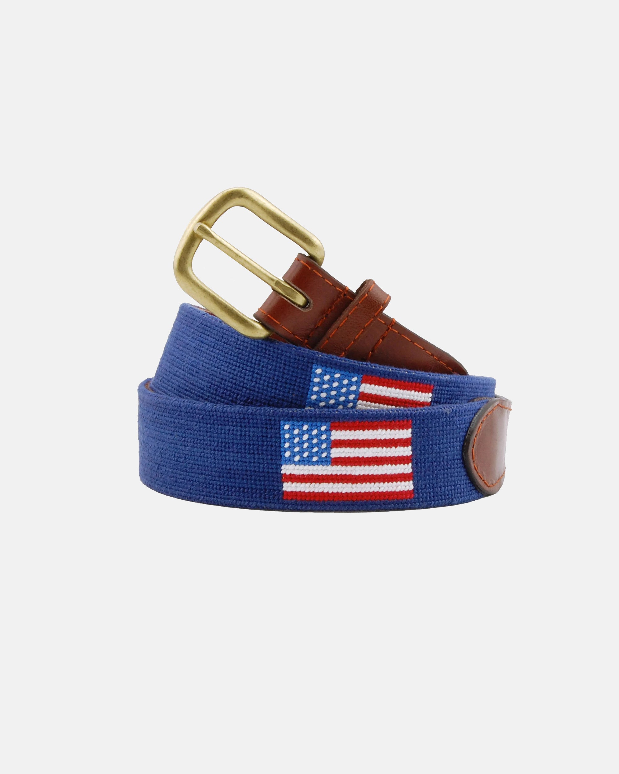 United States Flag Navy Needlepoint Belt