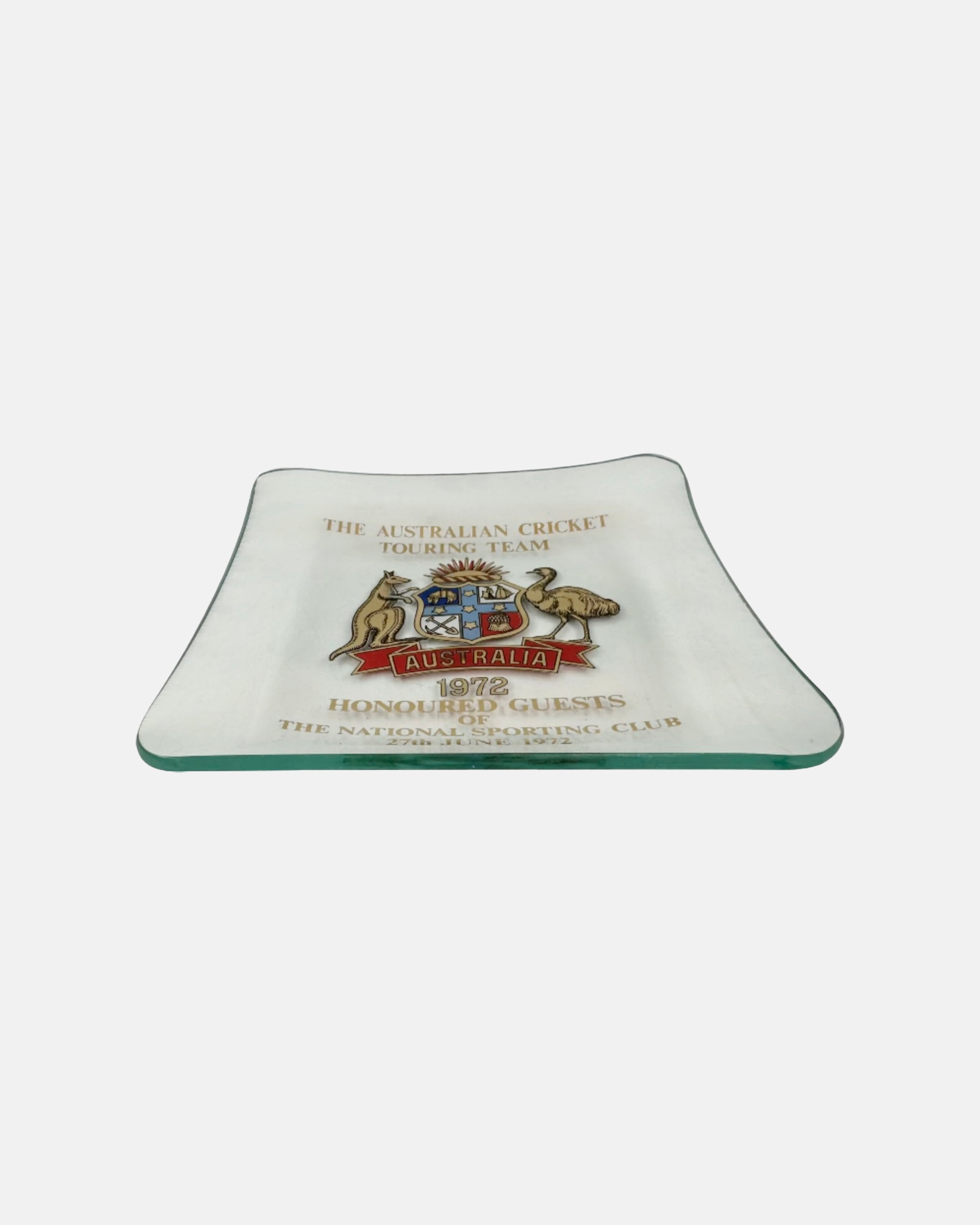 Vintage The Australian Cricket Touring Team 1972 Glass Ashtray