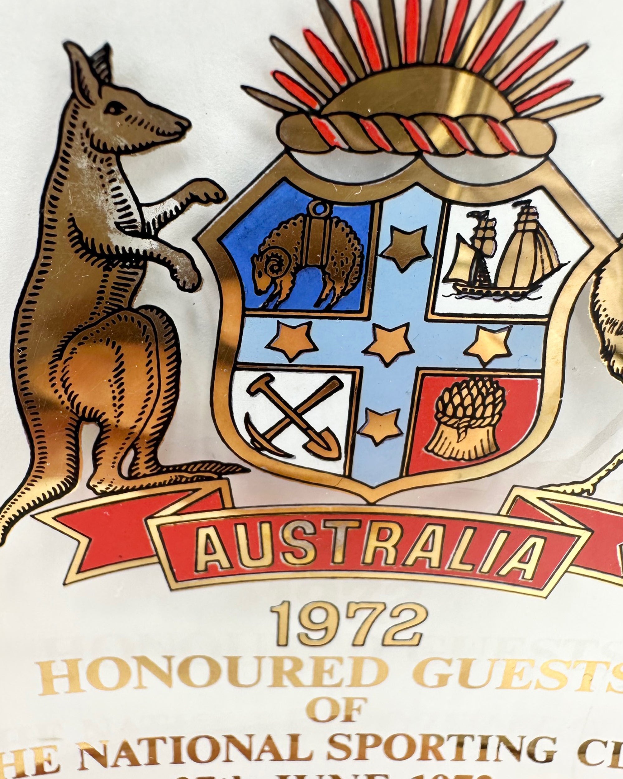 Vintage The Australian Cricket Touring Team 1972 Glass Ashtray