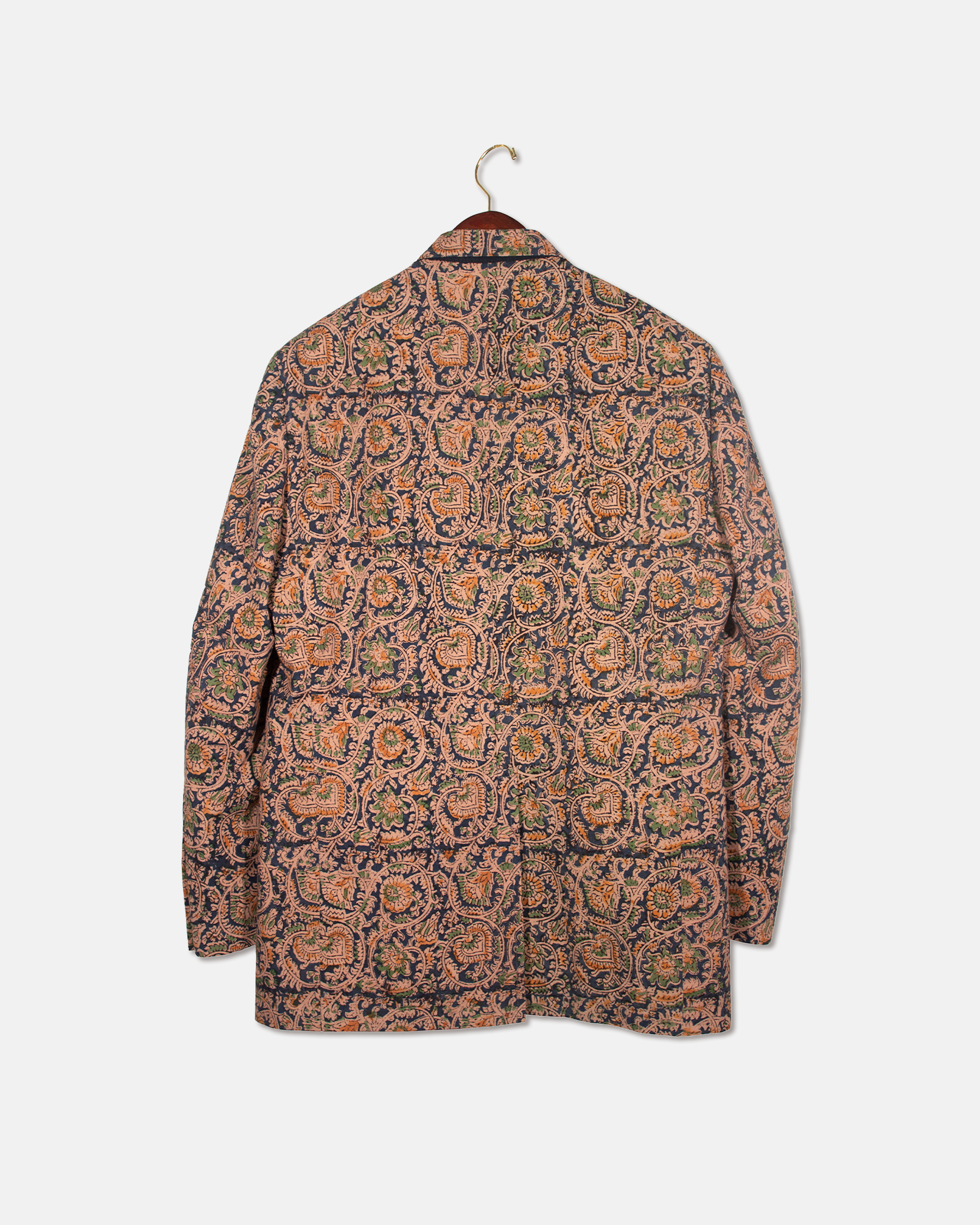 Made-in-Canada Navy & Brown Batik Print Cotton Sport Coat