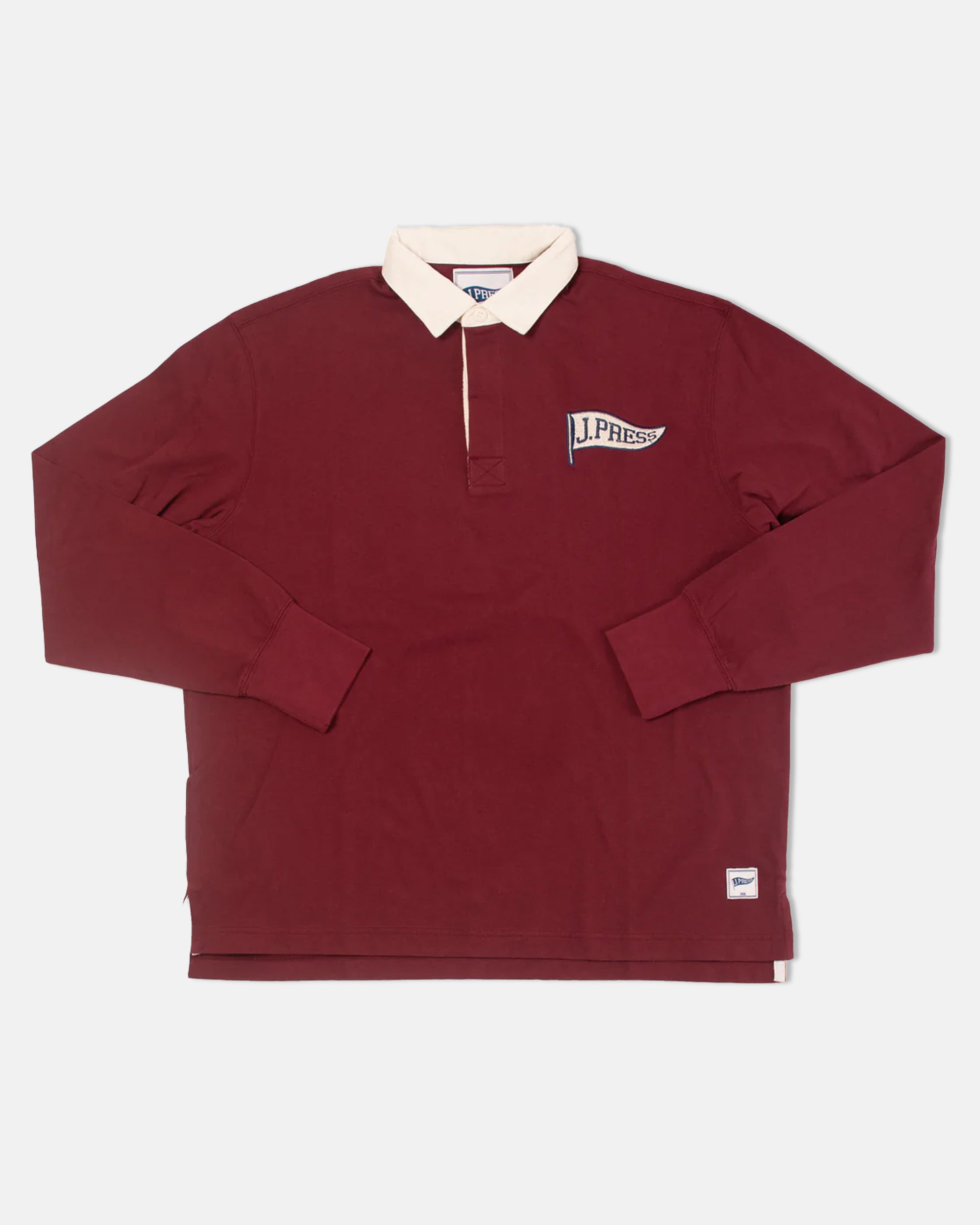 Burgundy Trim Fit J. Press Pennant Rugby Shirt