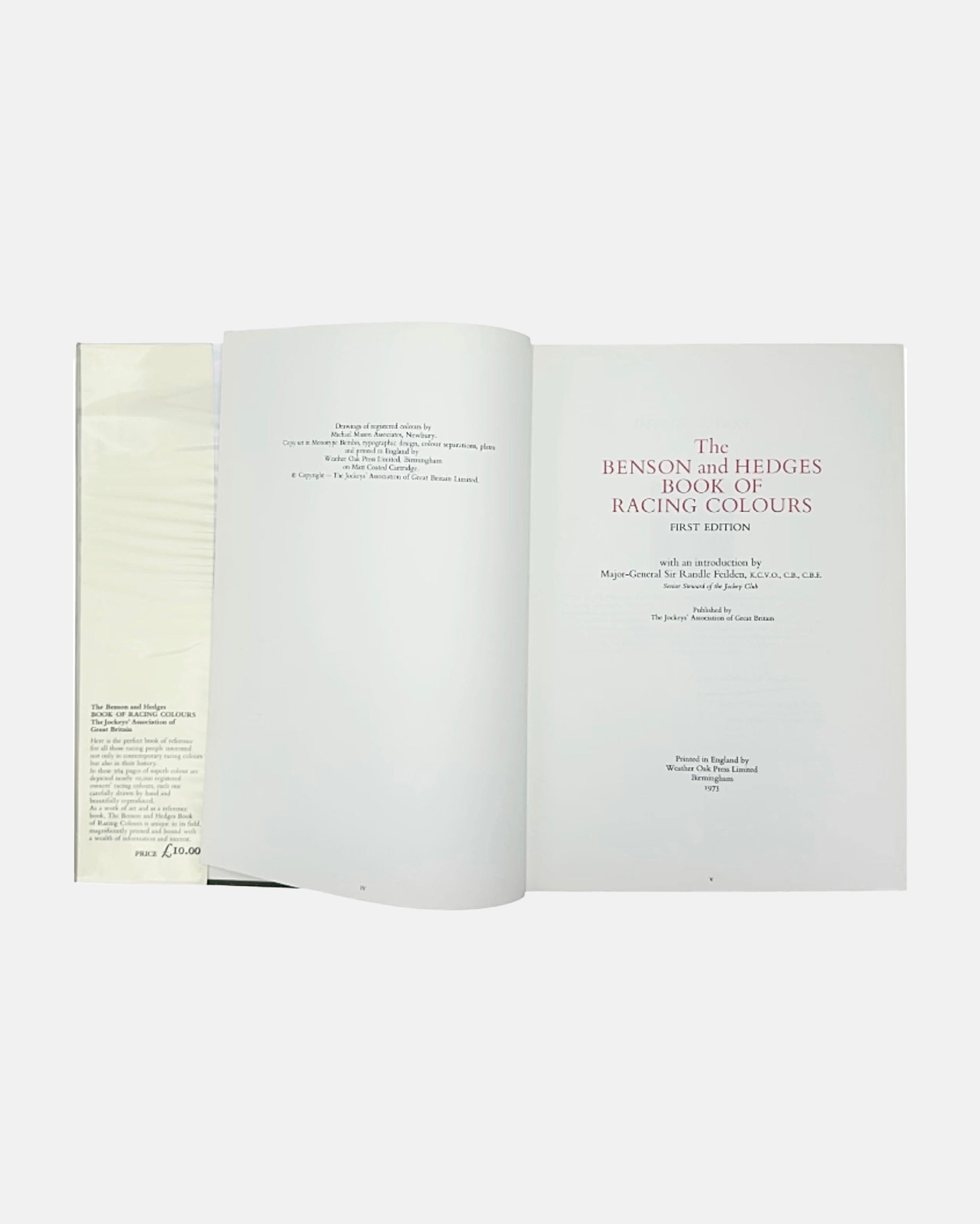 The Benson and Hedges Book of Racing Colours First Edition 1973