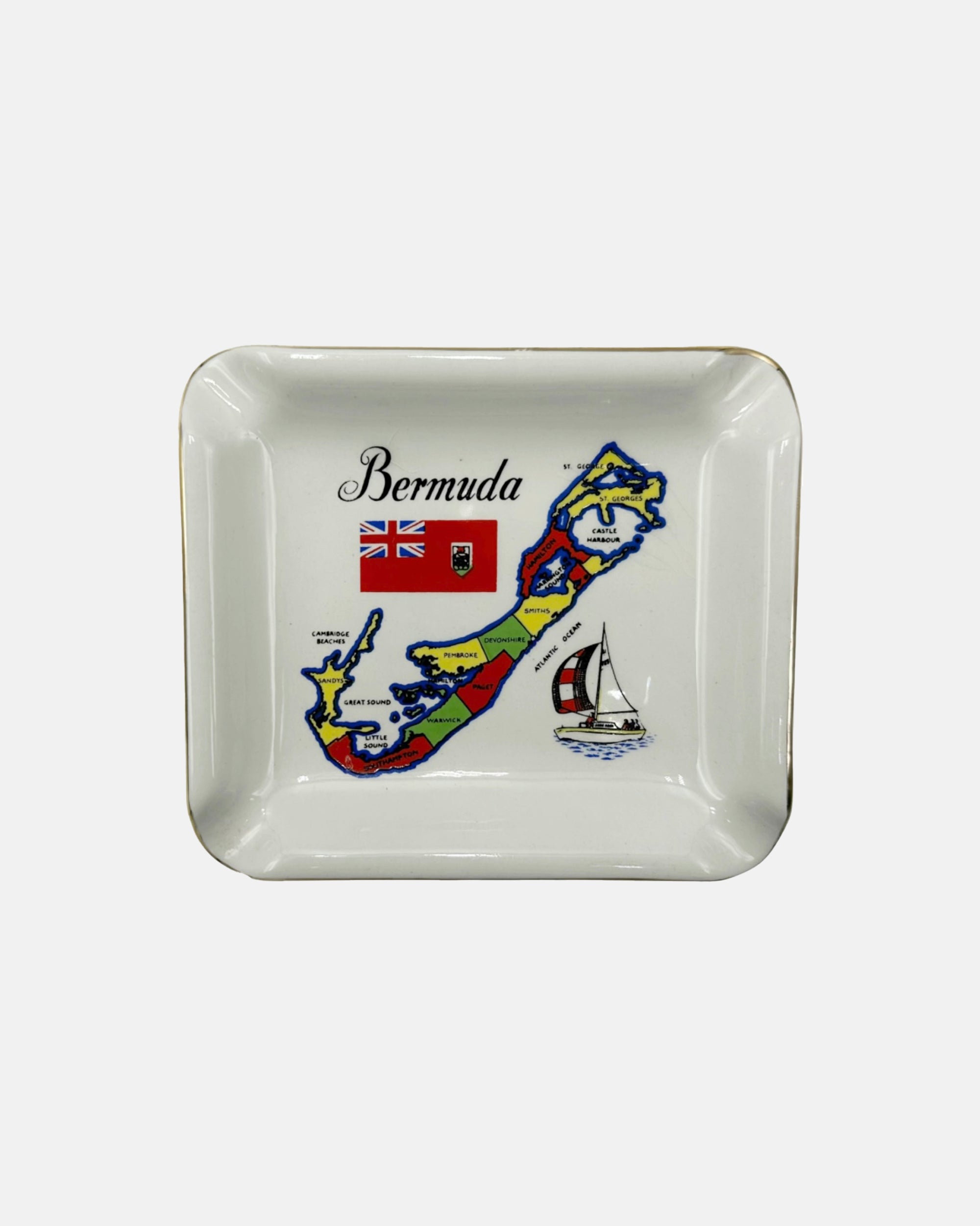 Vintage Bermuda Ceramic Ashtray Catchall Dish