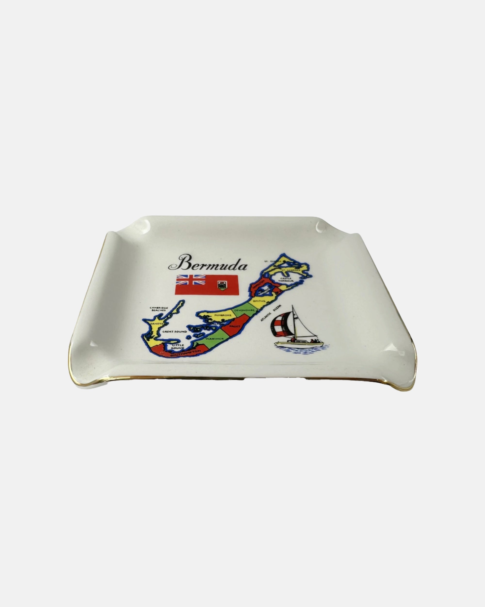 Vintage Bermuda Ceramic Ashtray Catchall Dish