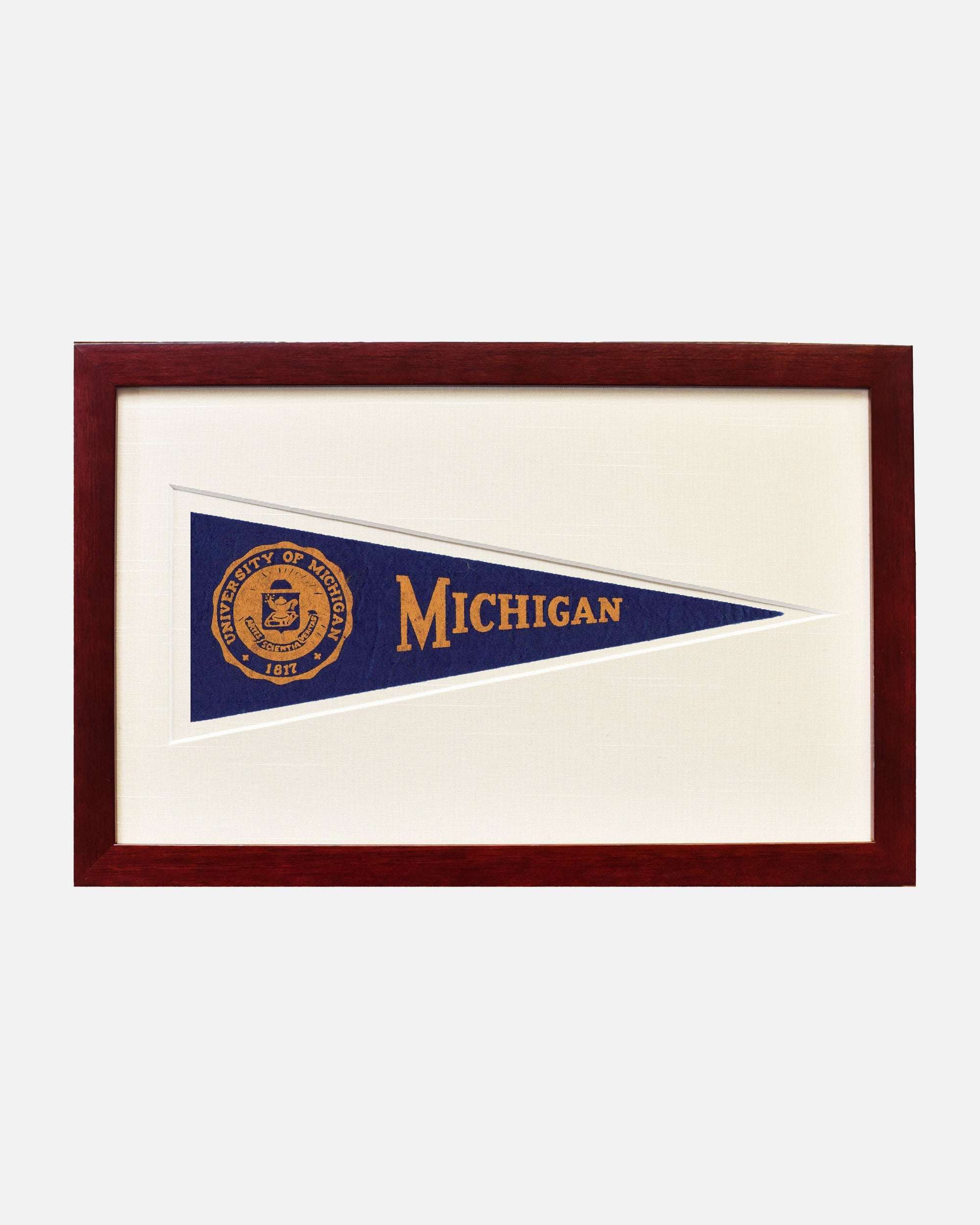 University of Michigan Framed Vintage Pennant