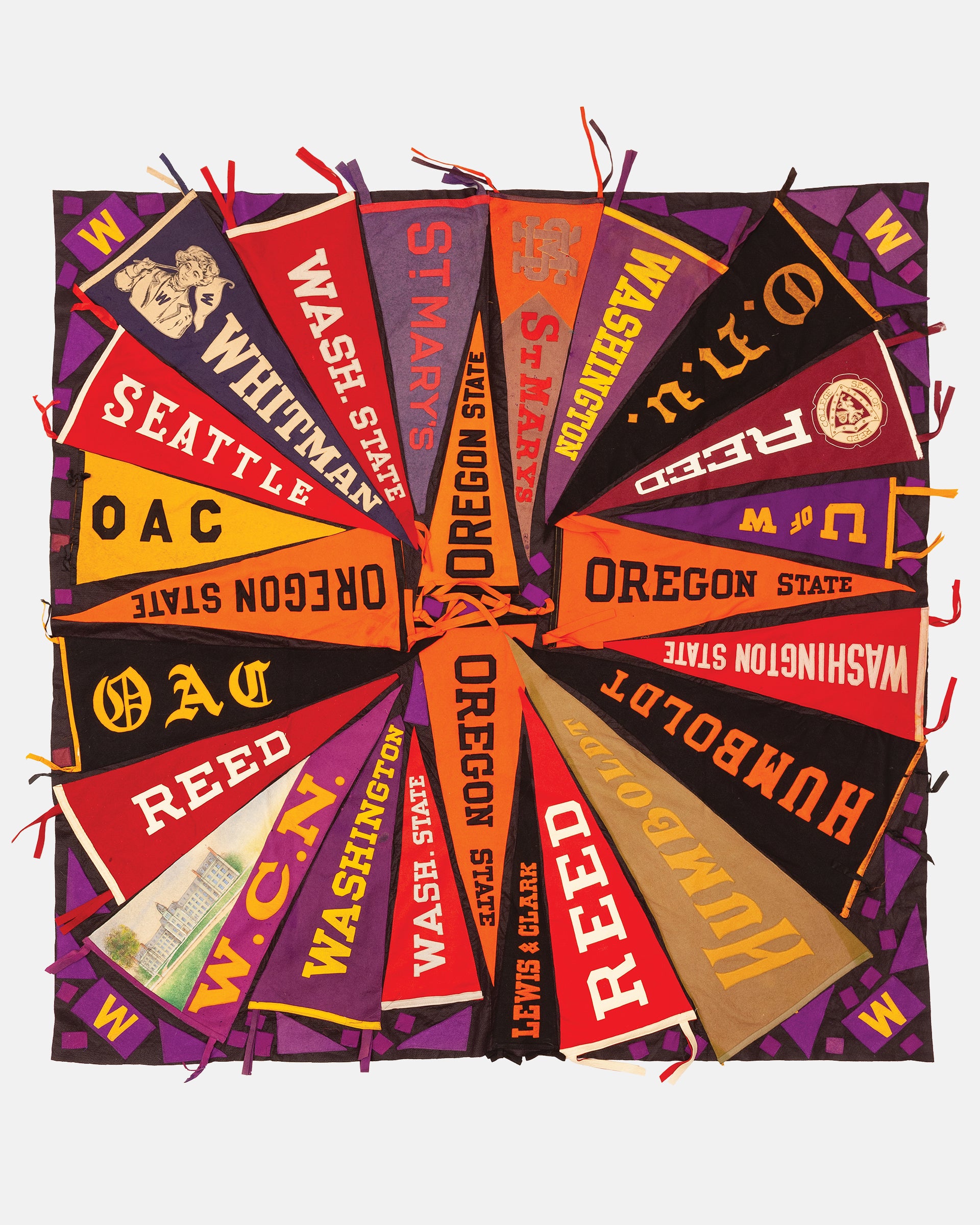 Vintage Pennant Quilt - Colleges #35