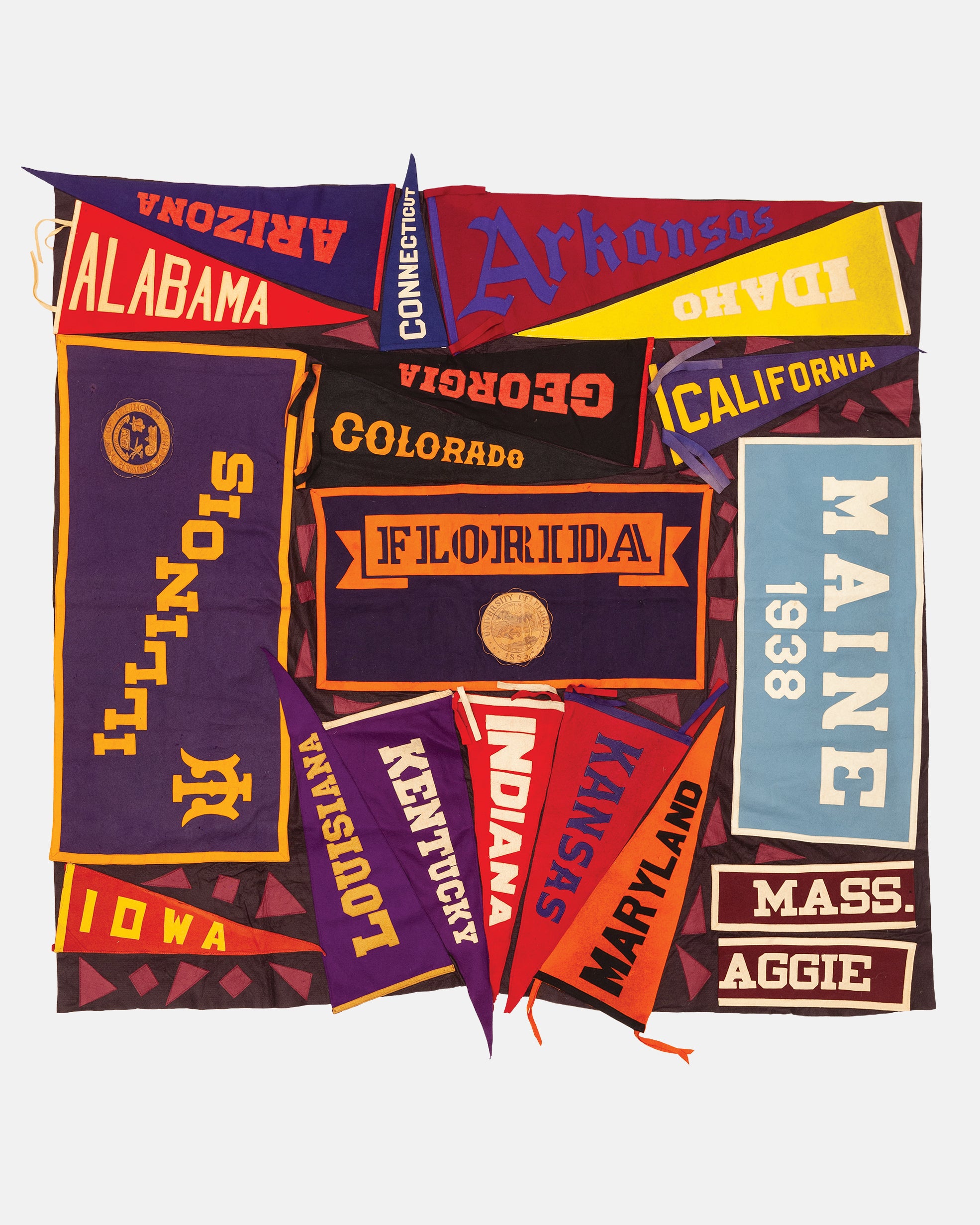 Vintage Pennant Quilt - Colleges #52