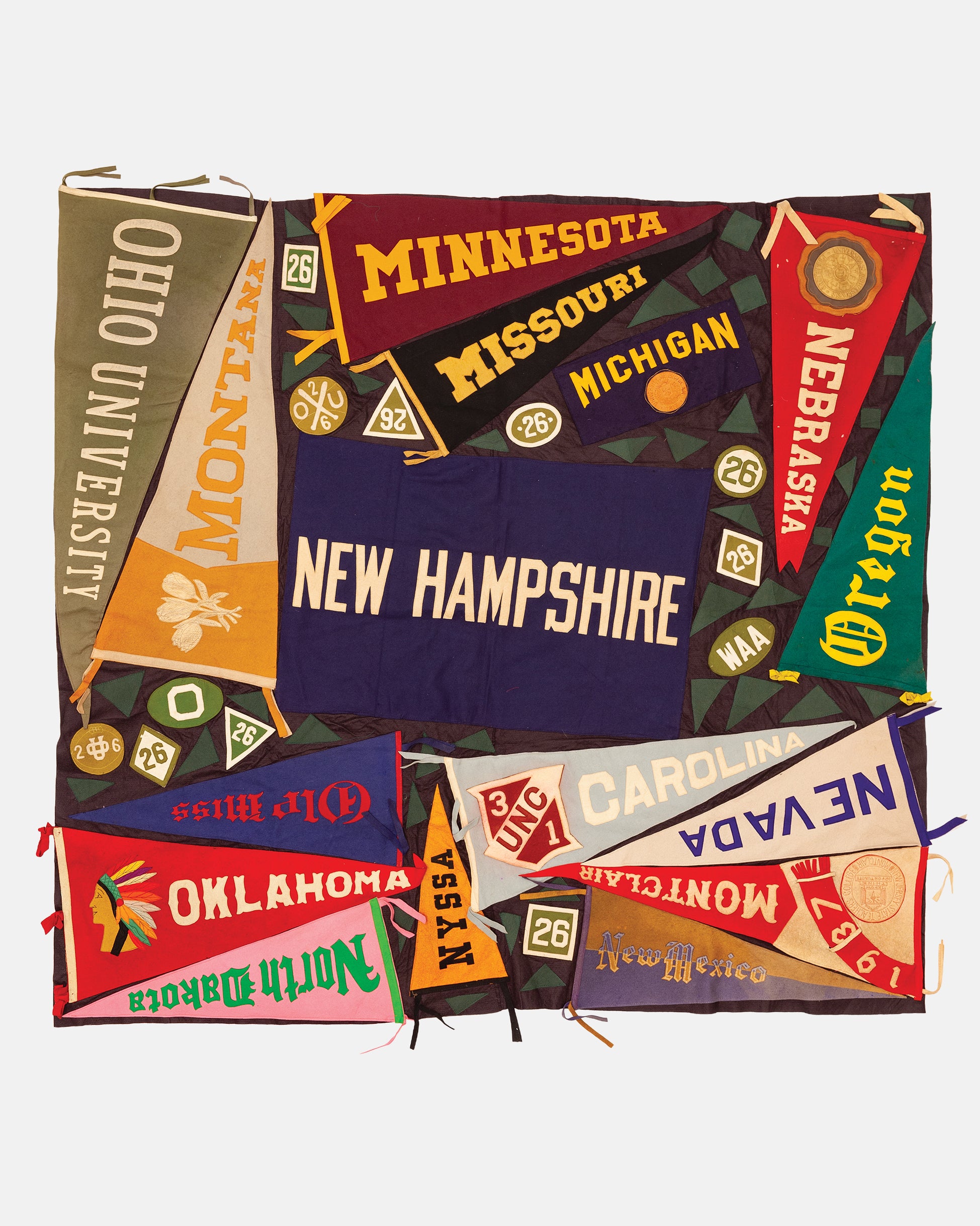 Vintage Pennant Quilt - Colleges #53