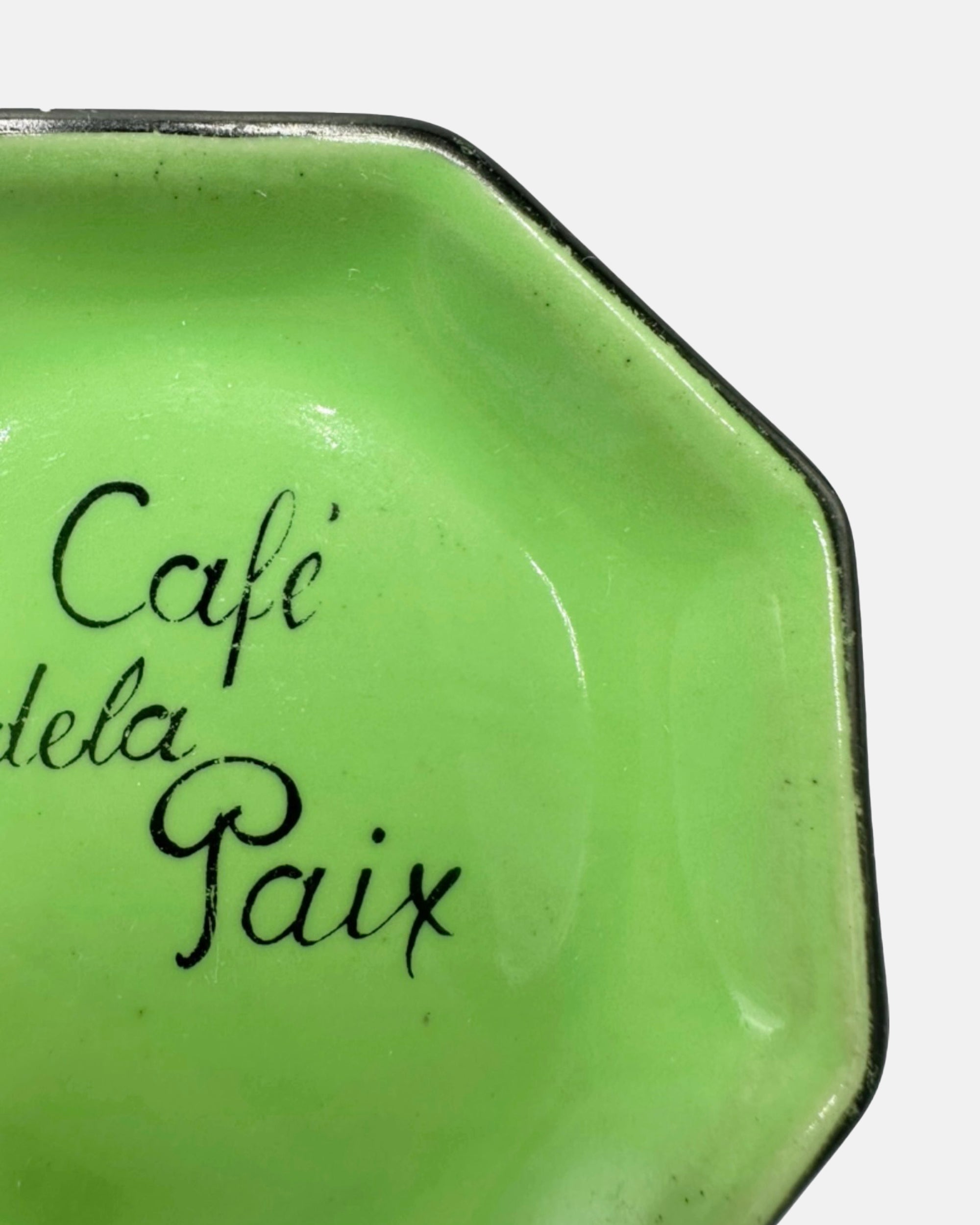 Vintage Cafe de la Paix Paris Green Ashtray