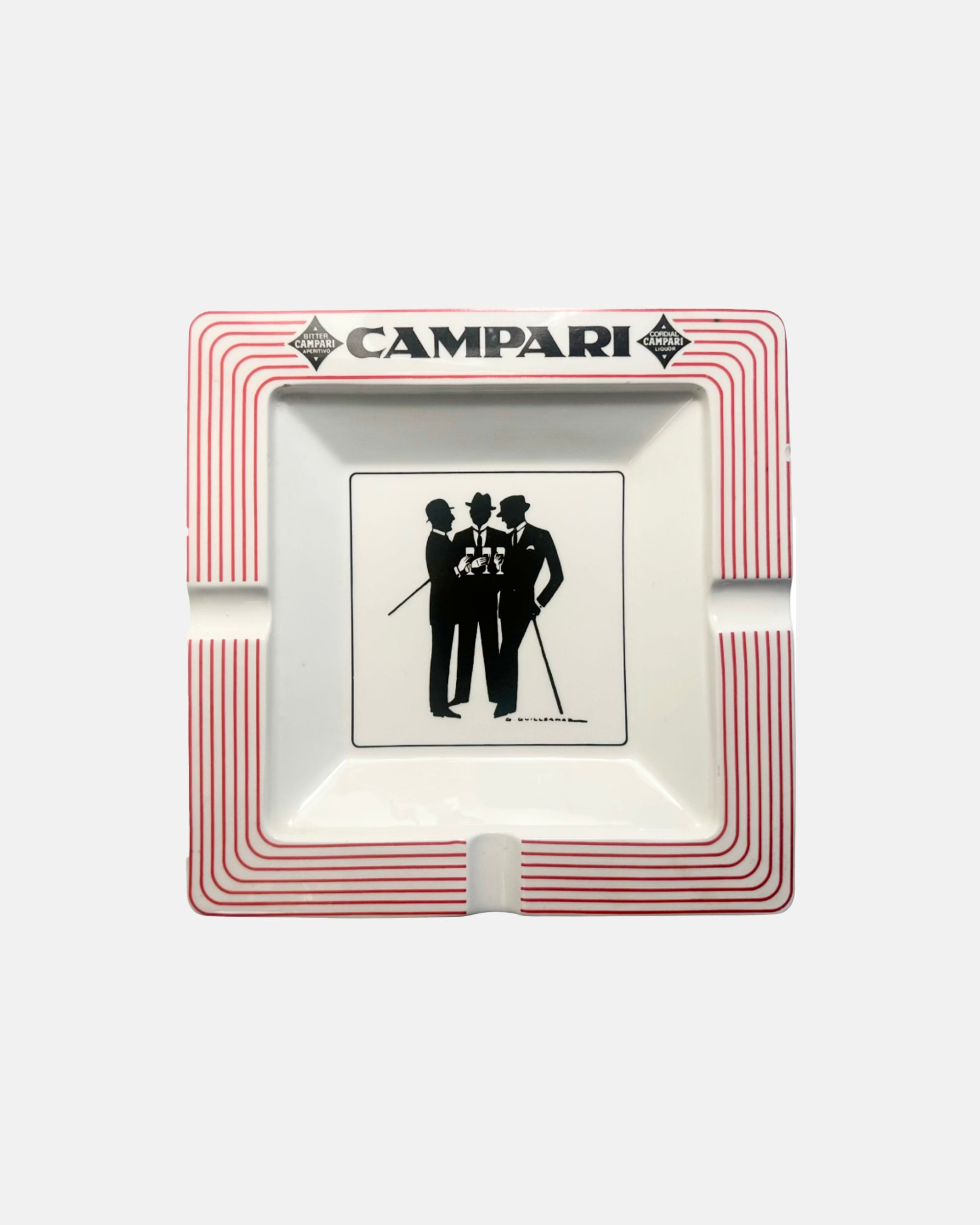 Vintage Campari Italy Gentleman Ceramic Ashtray