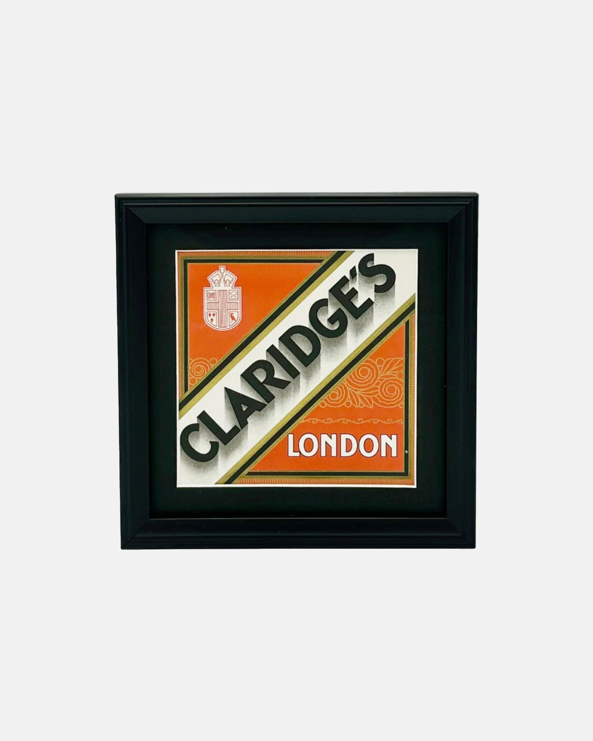 Vintage Claridge's Hotel Mayfair London Framed Luggage Label