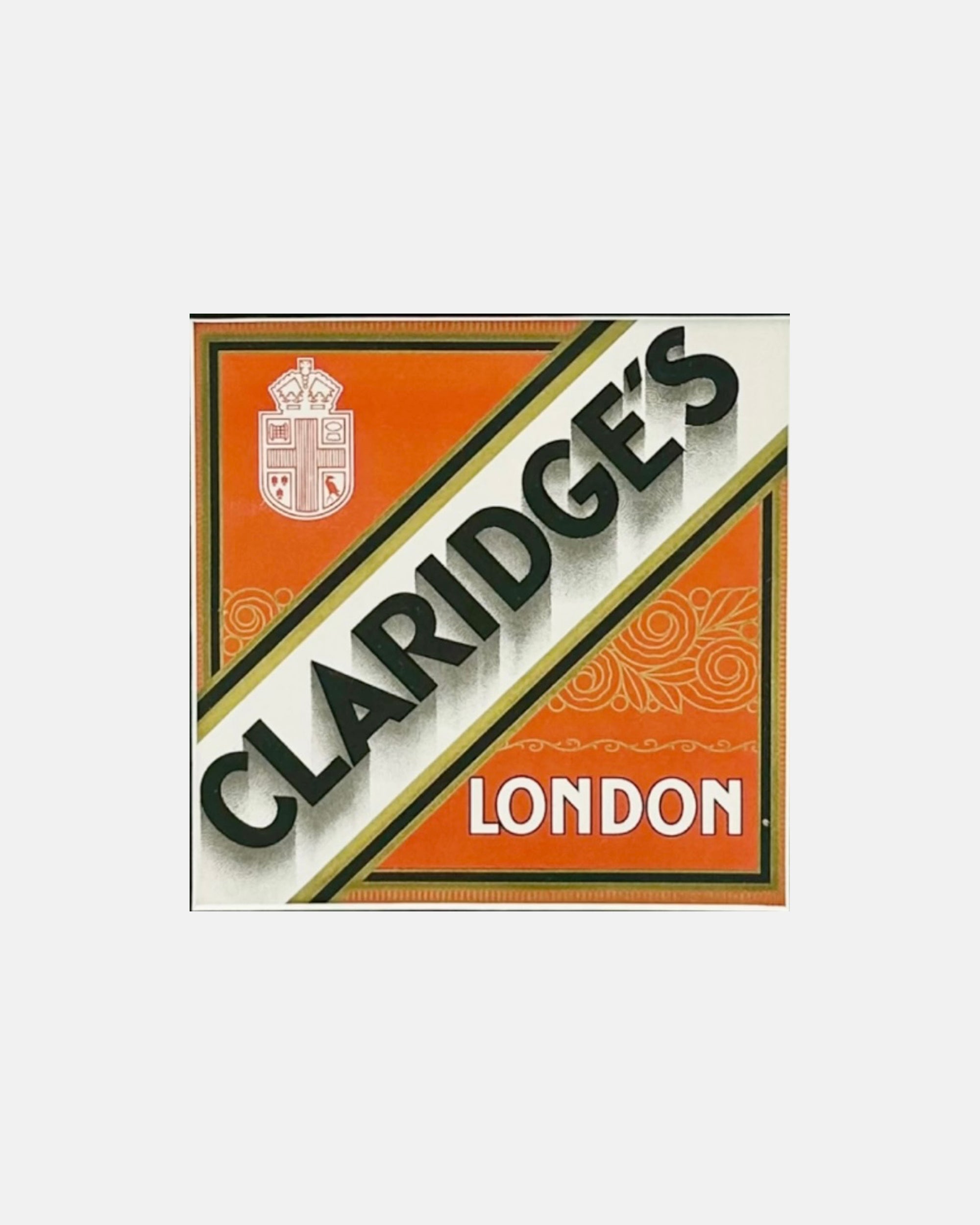 Vintage Claridge's Hotel Mayfair London Framed Luggage Label