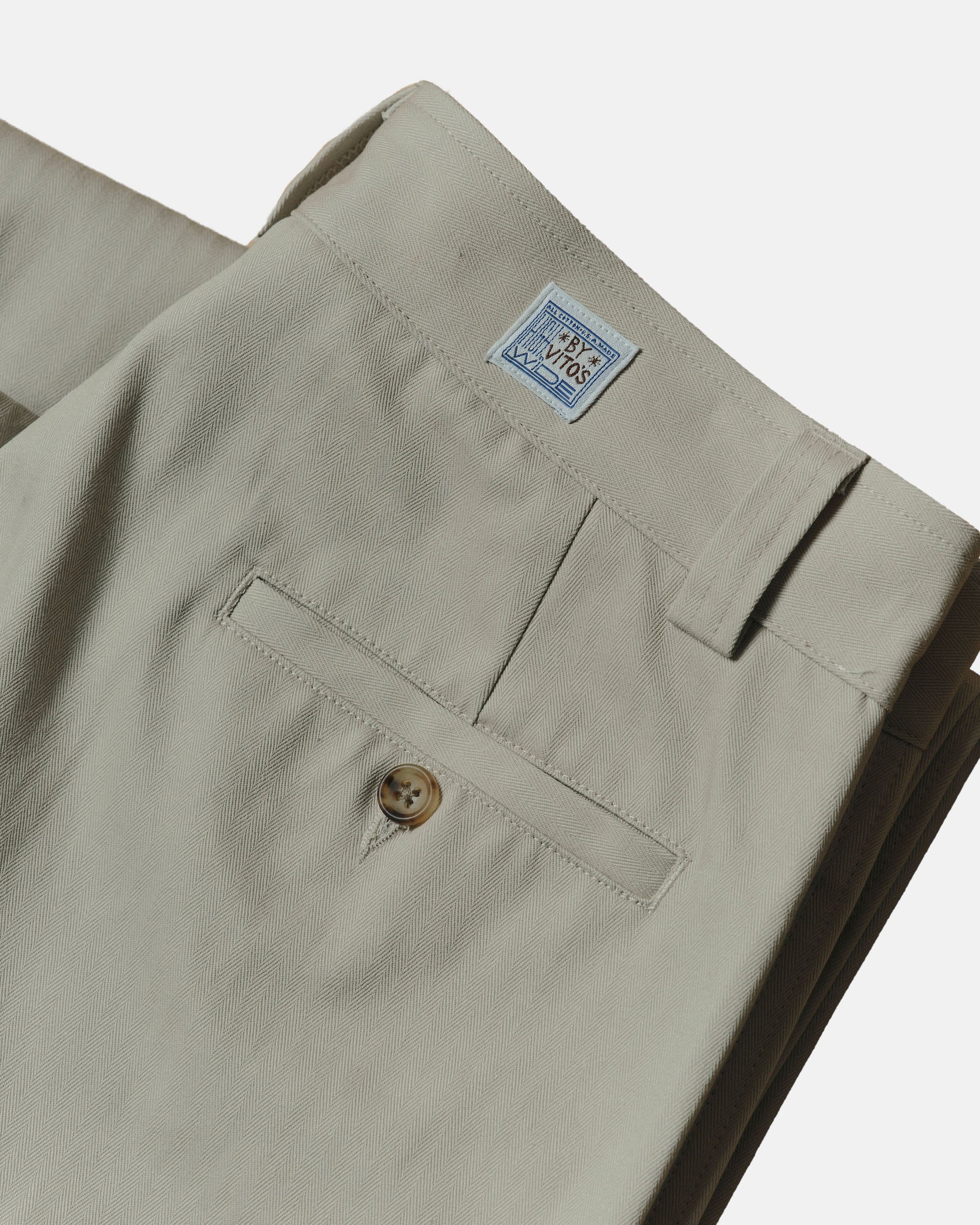 Vito's Stone Herringbone High n' Wide Pant