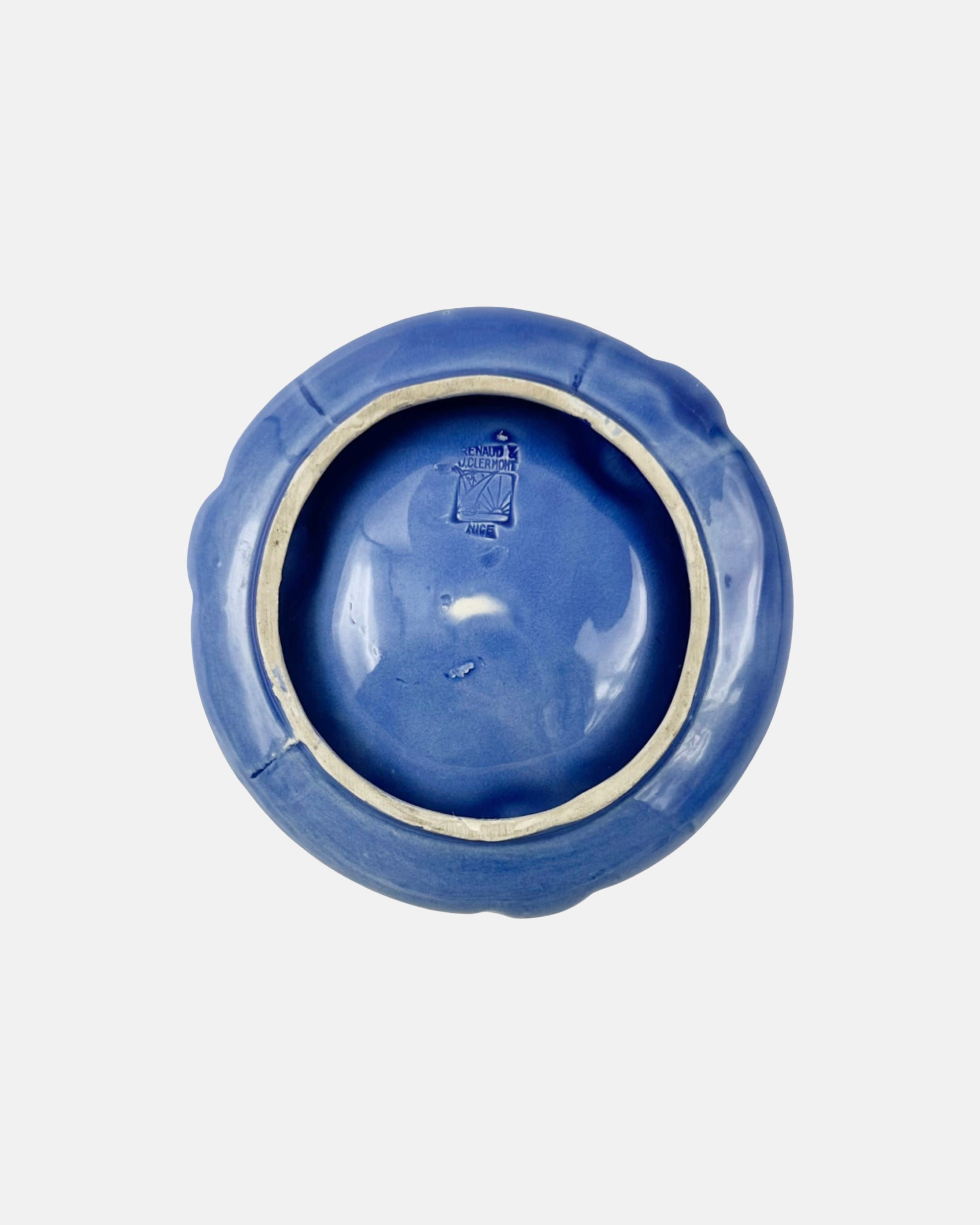 Vintage Hotel Eden Roc Cap d'Antibes Blue Ceramic Ashtray