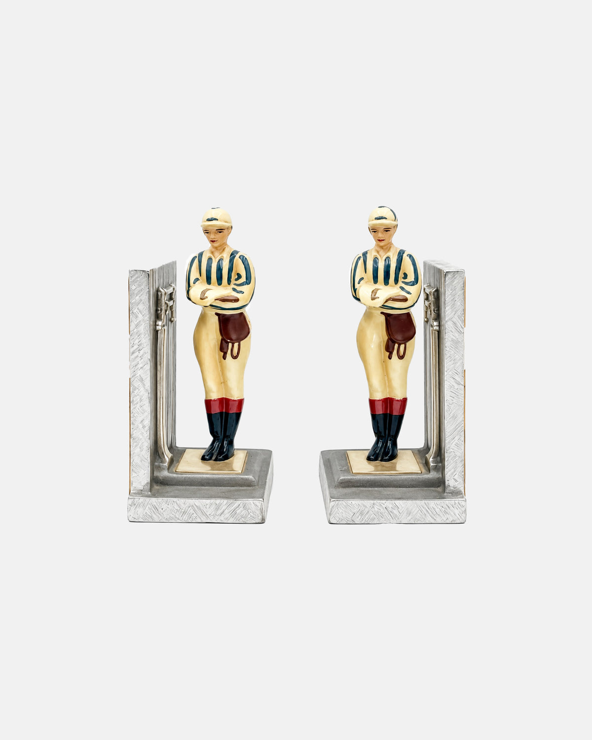 Pair Vintage Kentucky Tavern Equestrian Jockey Bookends
