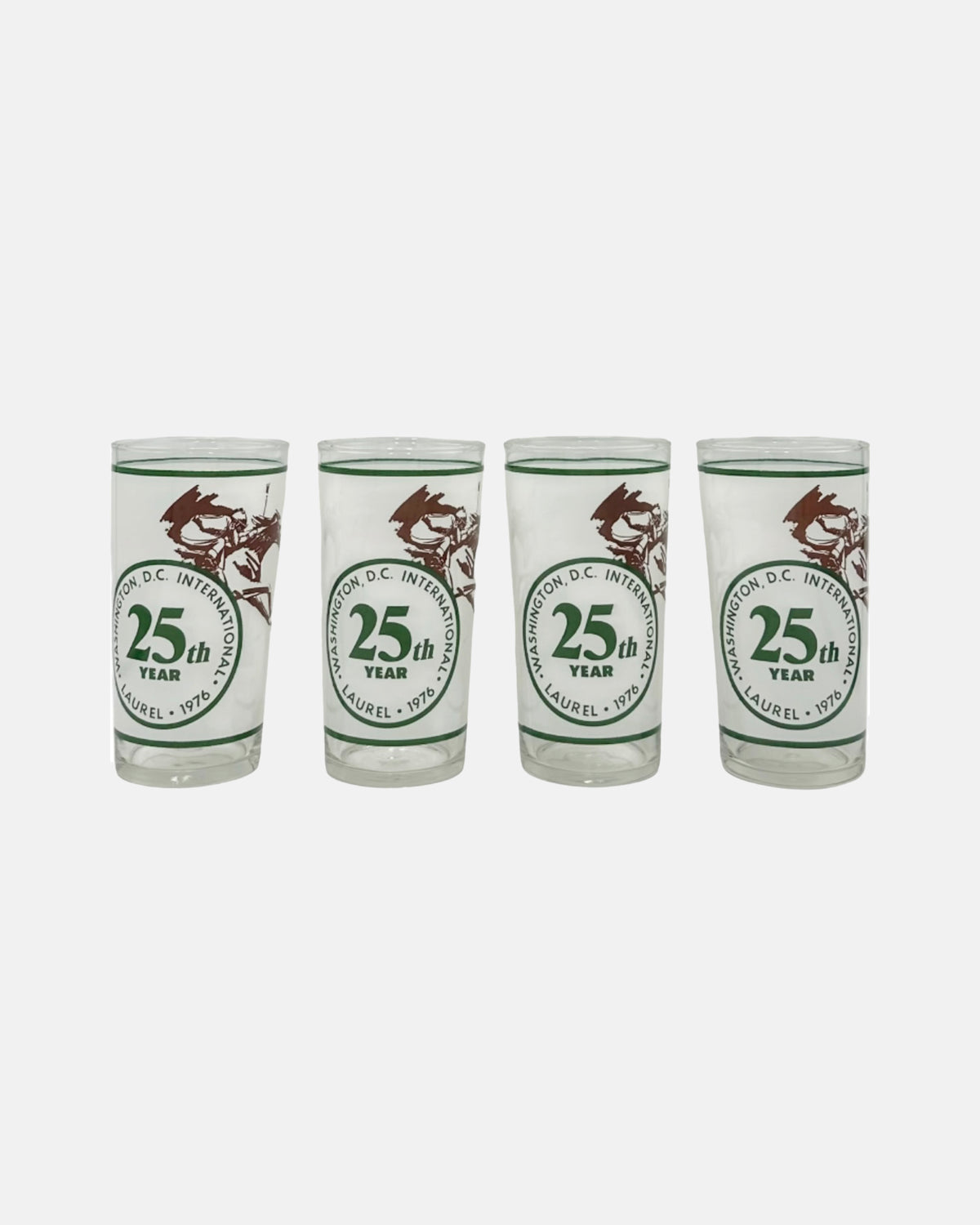 Vintage Set 4 Washington, D.C. International Horse Show Equestrian Glasses