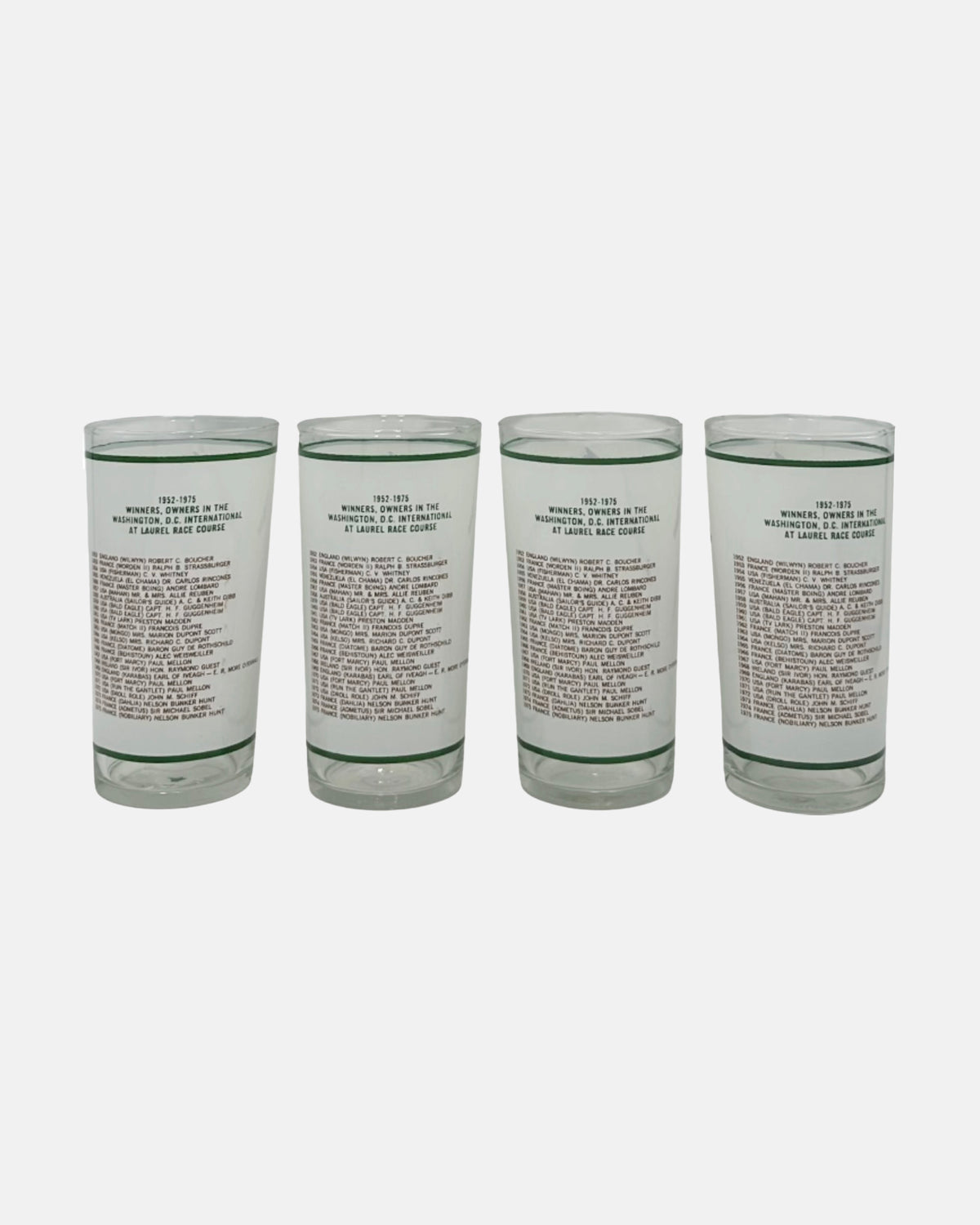 Vintage Set 4 Washington, D.C. International Horse Show Equestrian Glasses