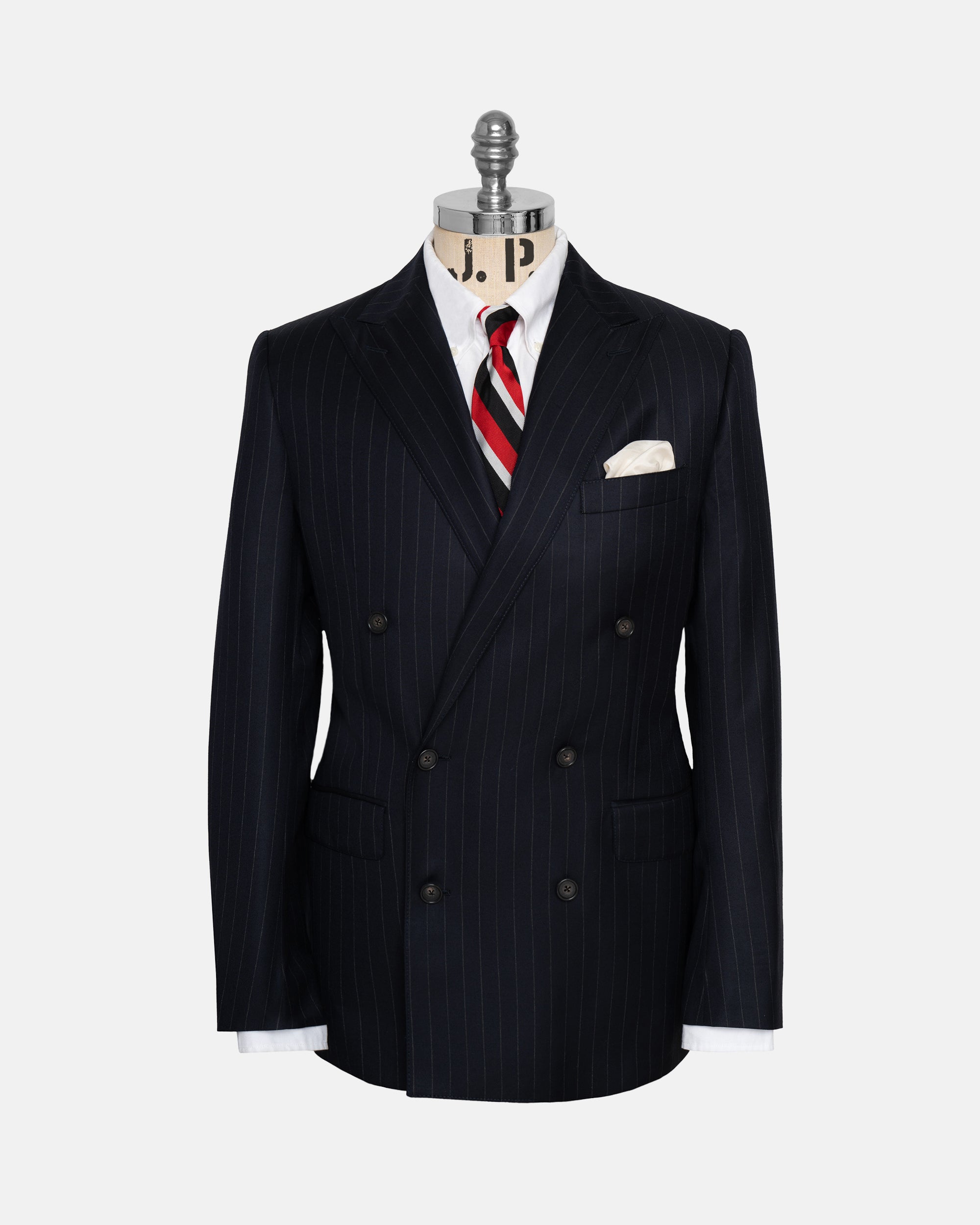 Made-in-USA Navy Chalkstripe Double-Breasted Suit
