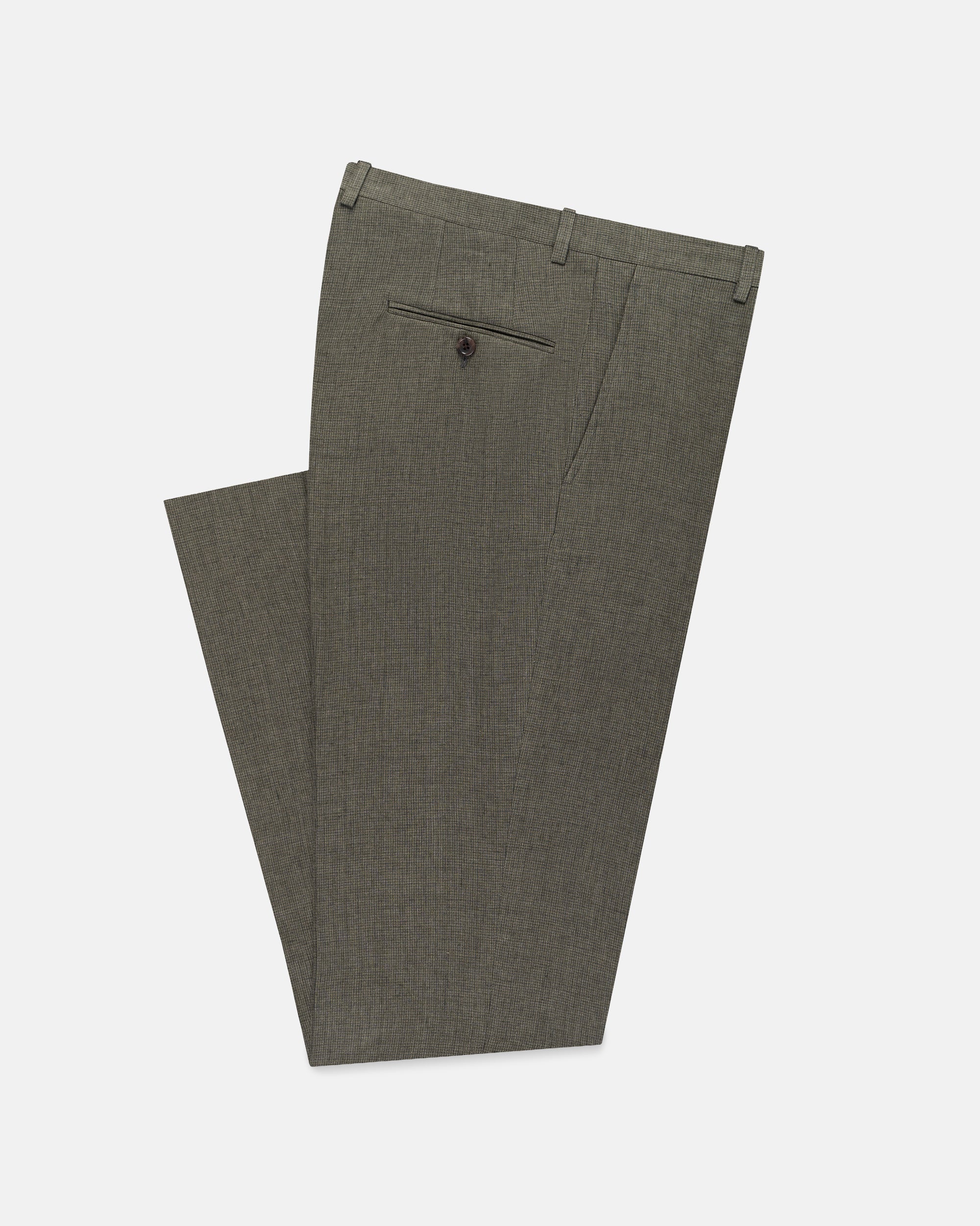 【グリーン（30）】DEAN HOUNDSTOOTH TROUSER Dan Trousers - Moss Green Houndstooth - Wool - Sézane