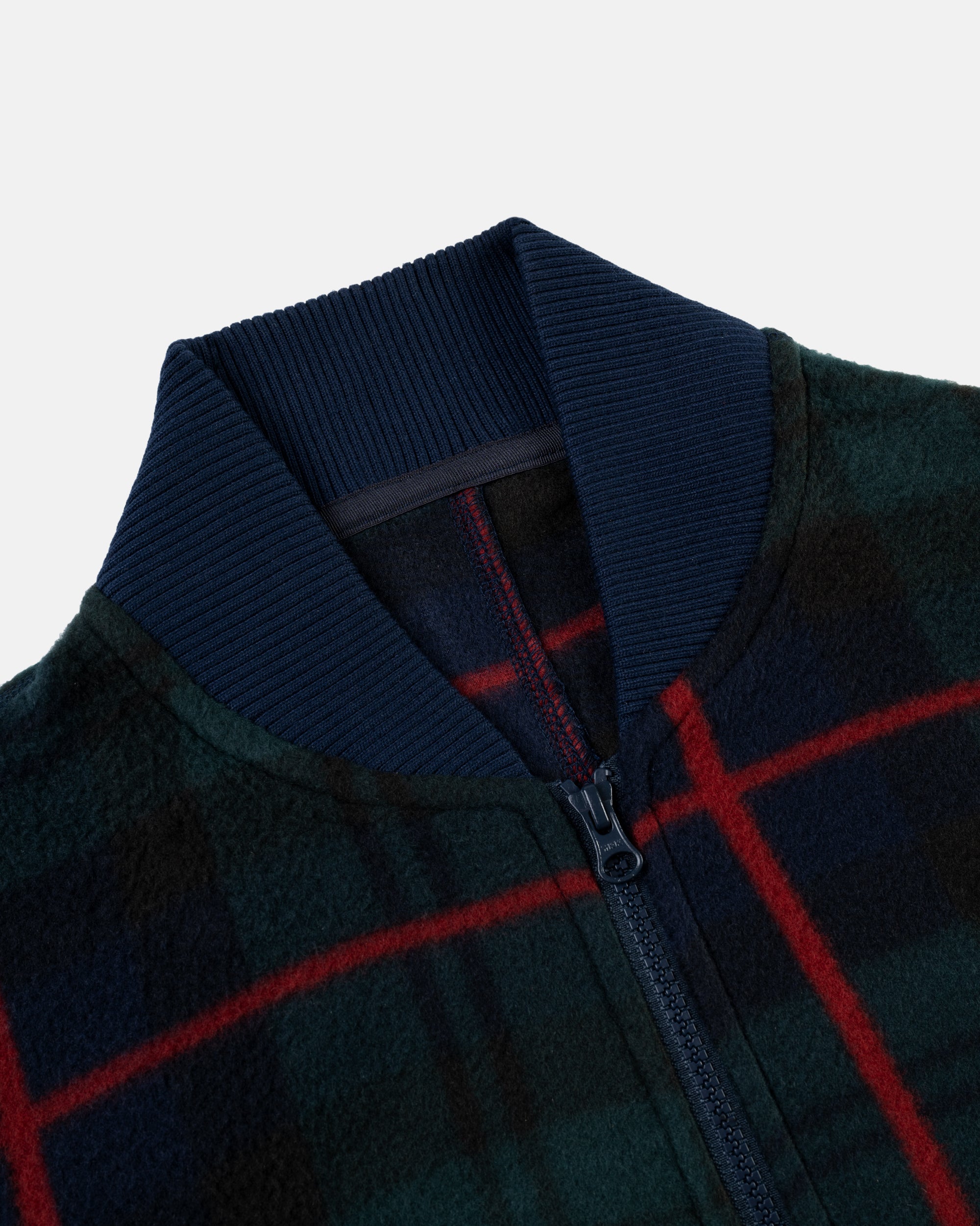 Plaid Polar Fleece Track Jacket