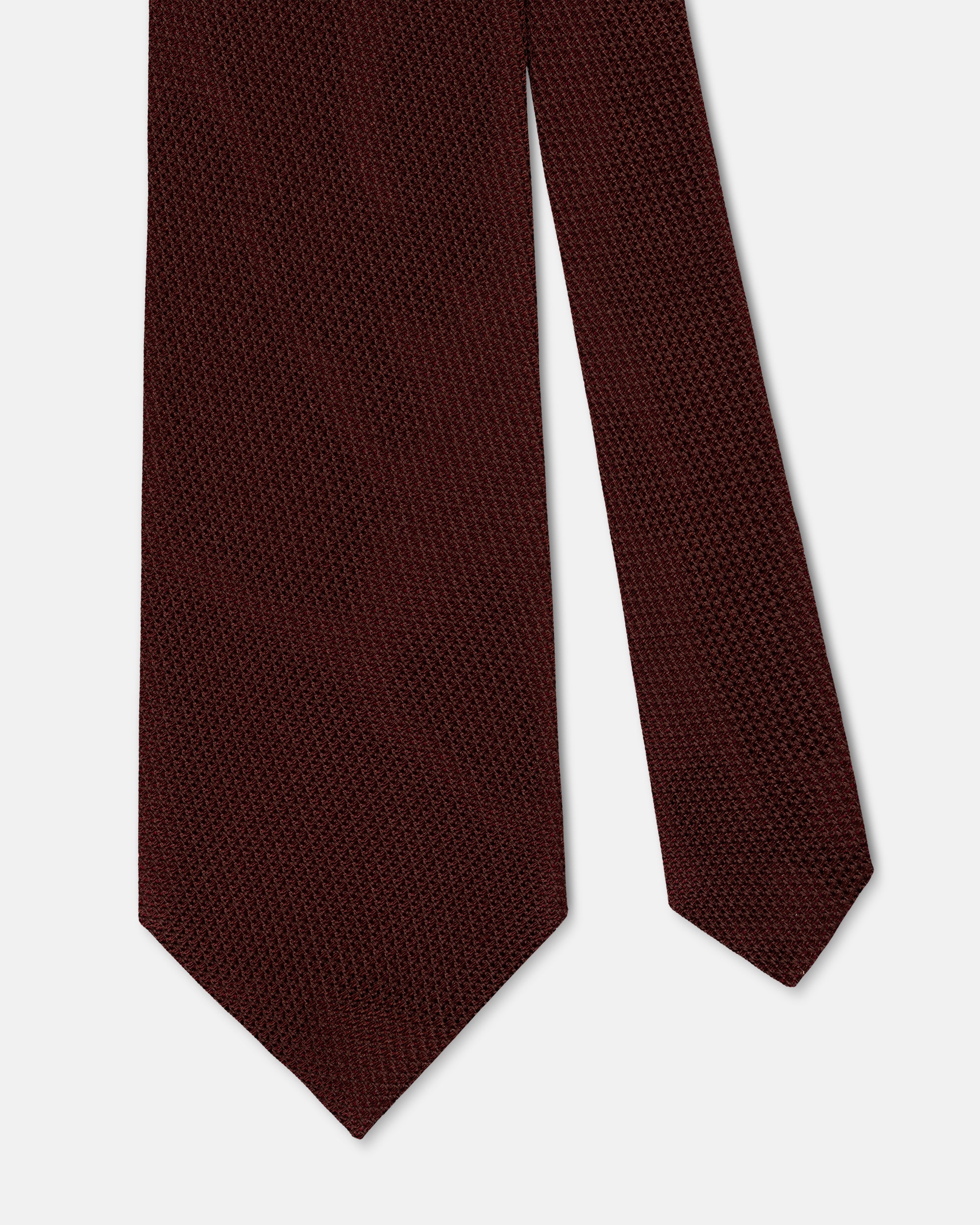 Made-in-UK Solid Burgundy Grenadine Tie