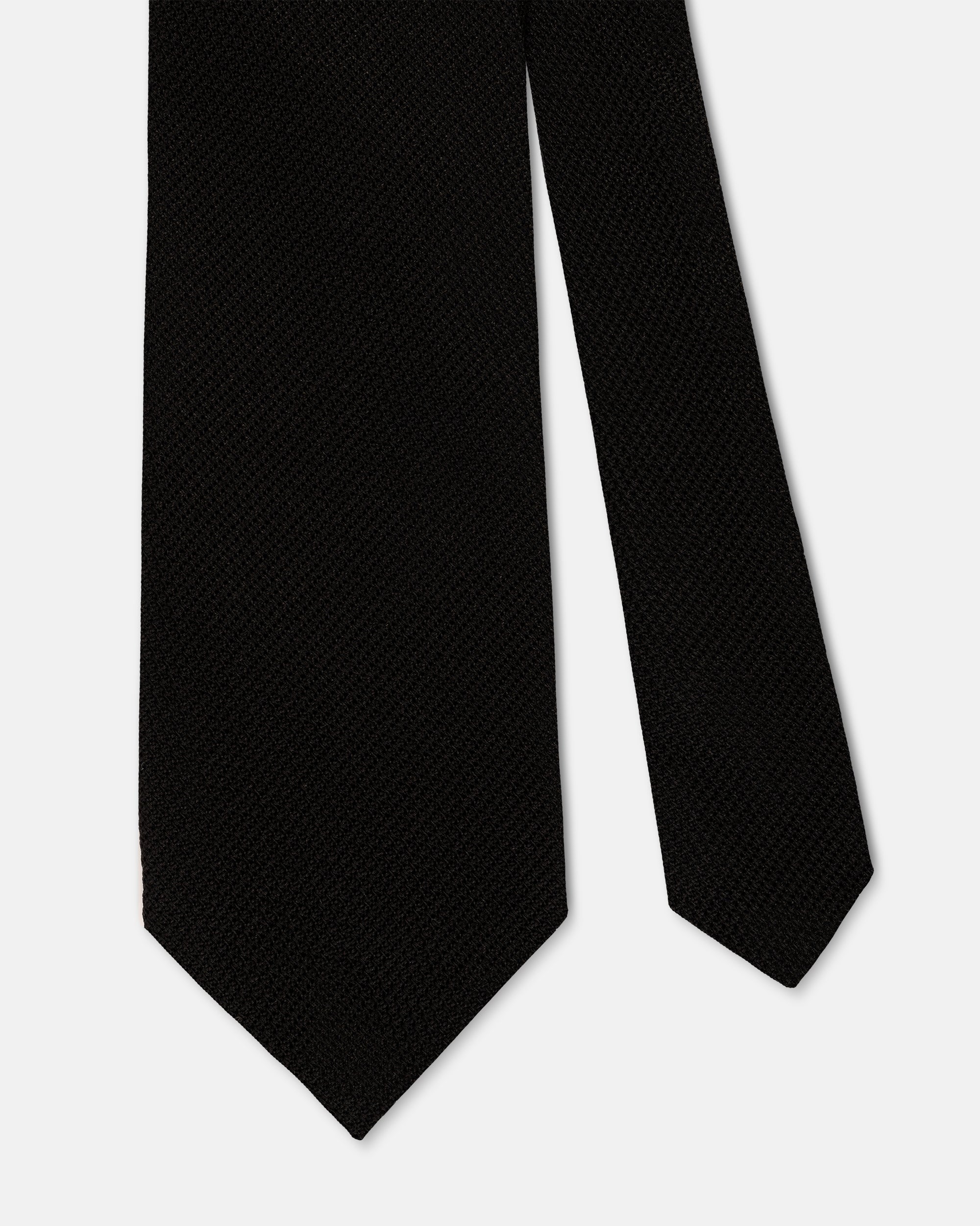 Made-in-UK Solid Black Grenadine Tie