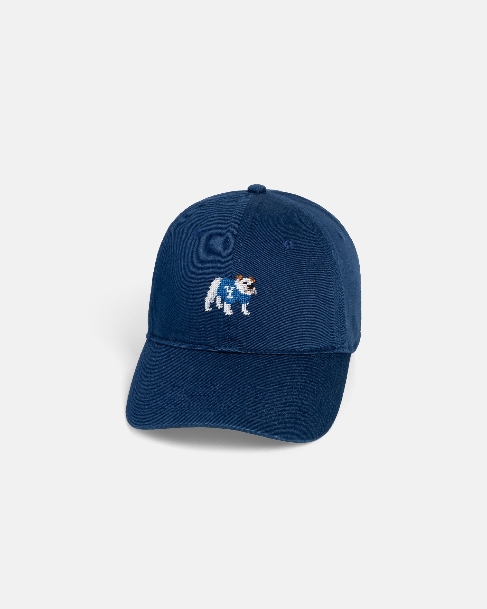 Yale Bulldog Navy Needlepoint Hat