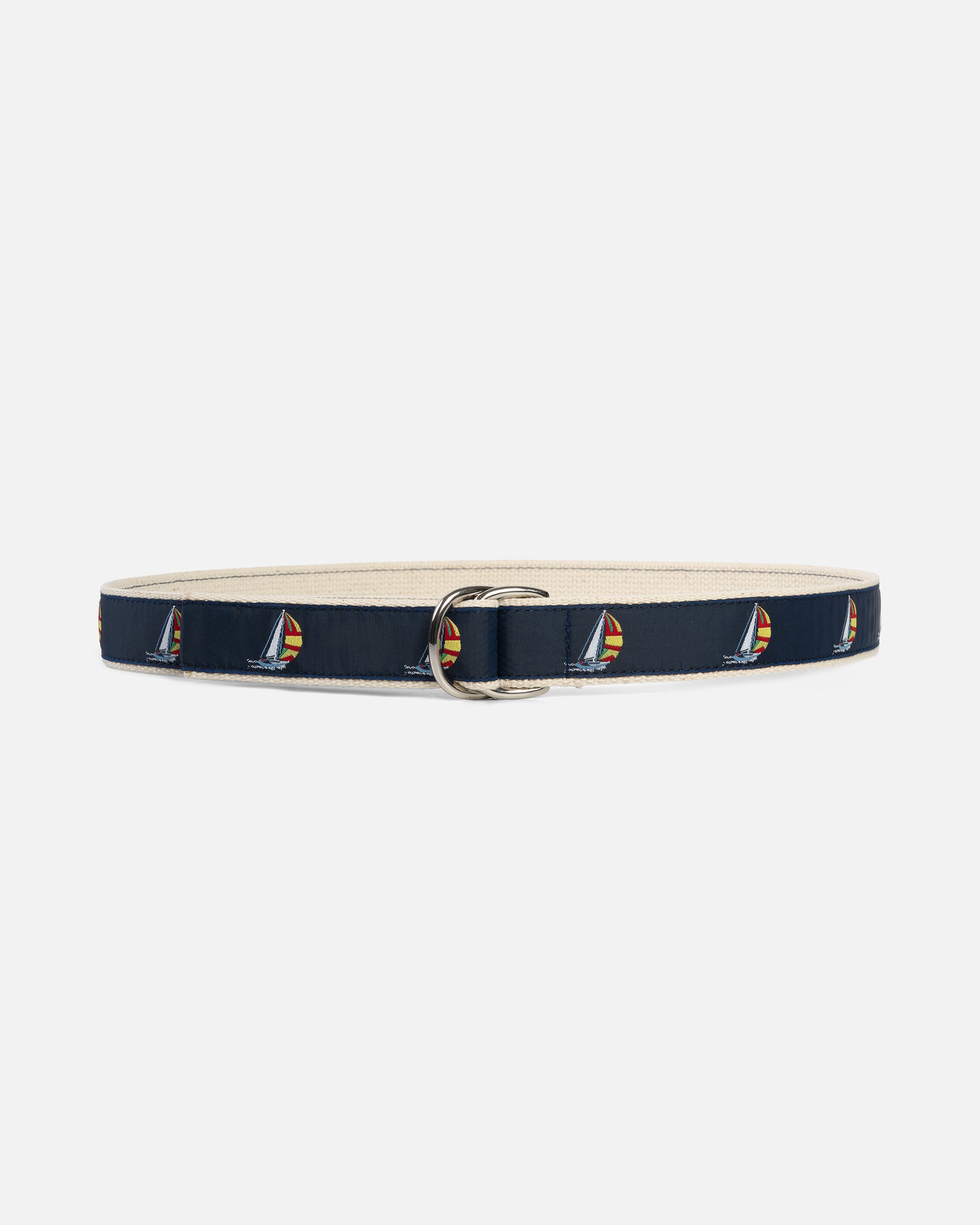 Made-in-USA Sailing Boats Motif D Ring Belt