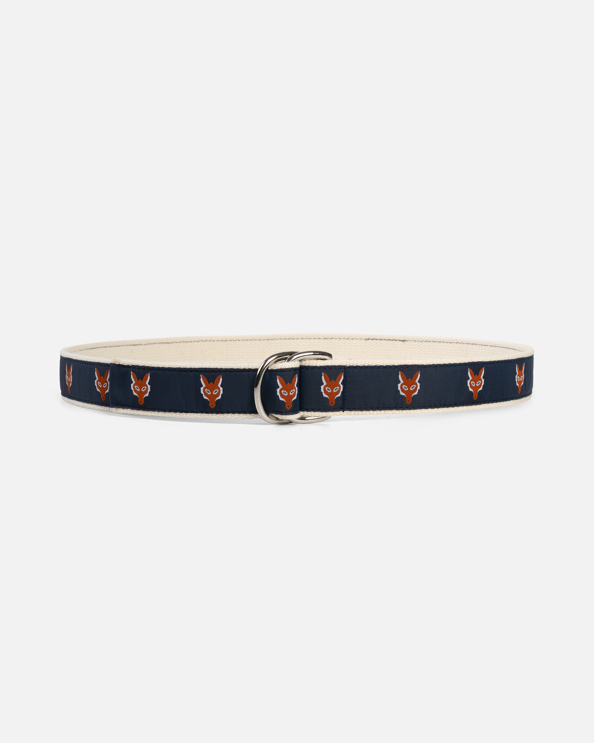 Made-in-USA Fox Head Motif D Ring Belt