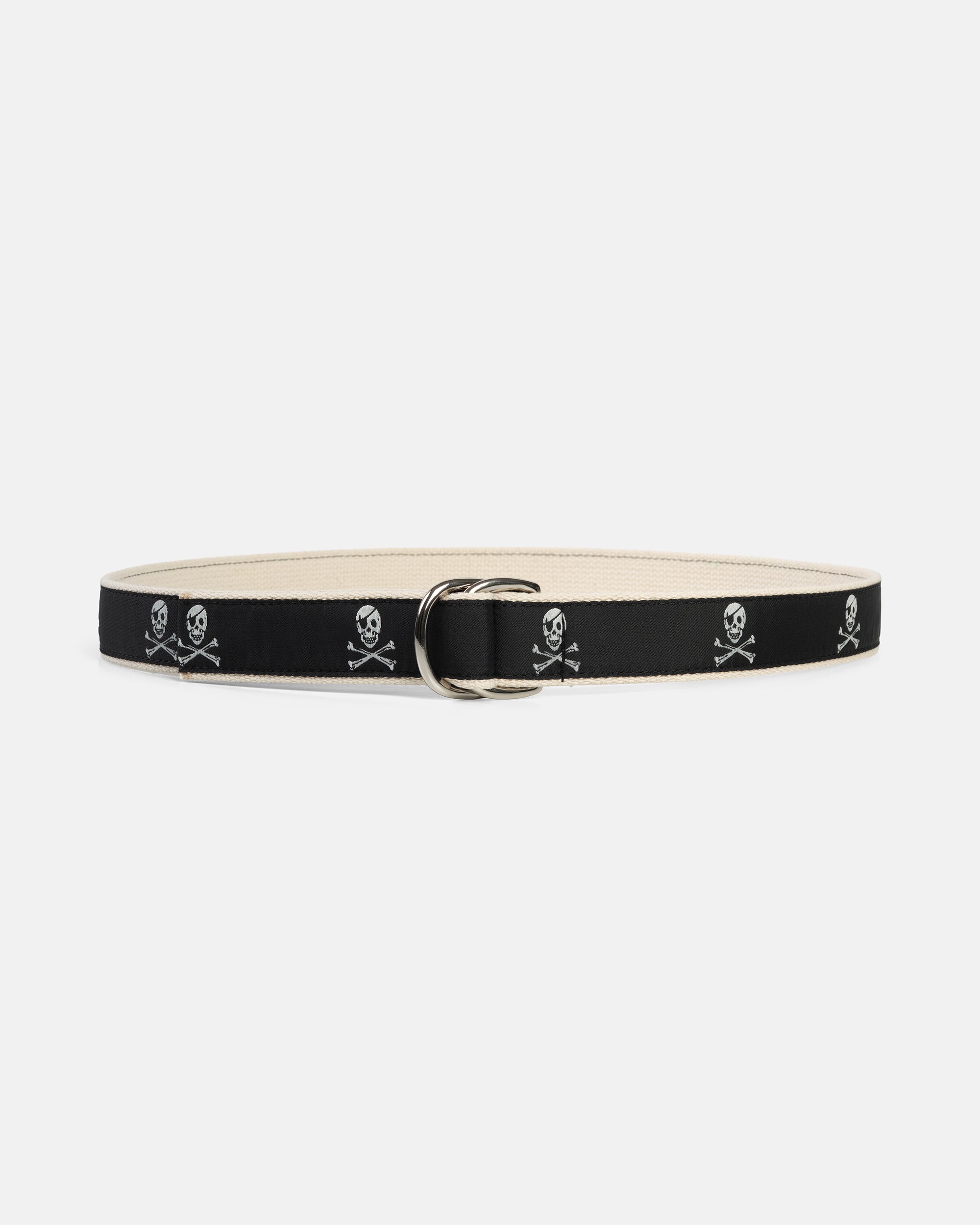 Made-in-USA Skull & Bones Motif D Ring Belt