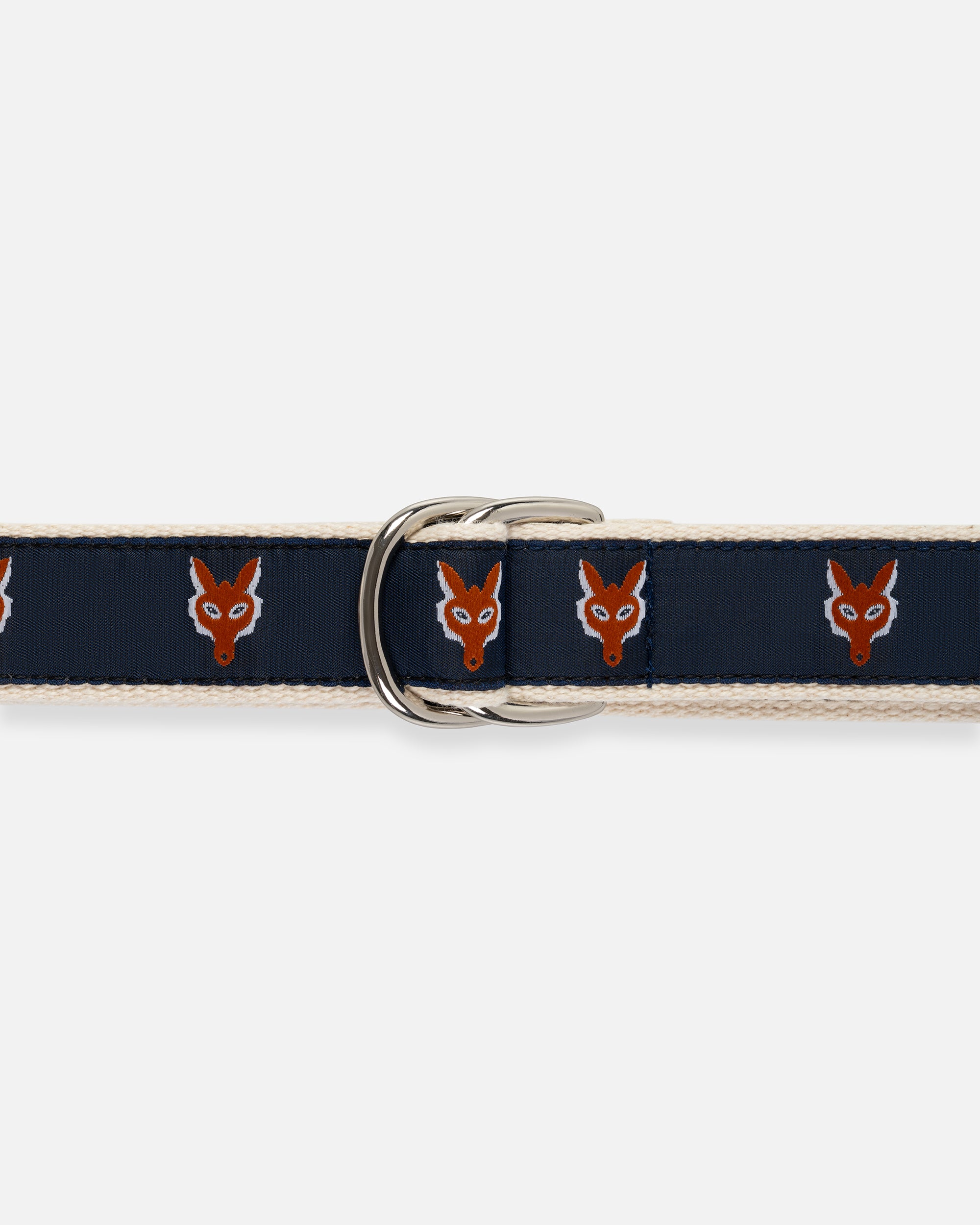 Made-in-USA Fox Head Motif D Ring Belt