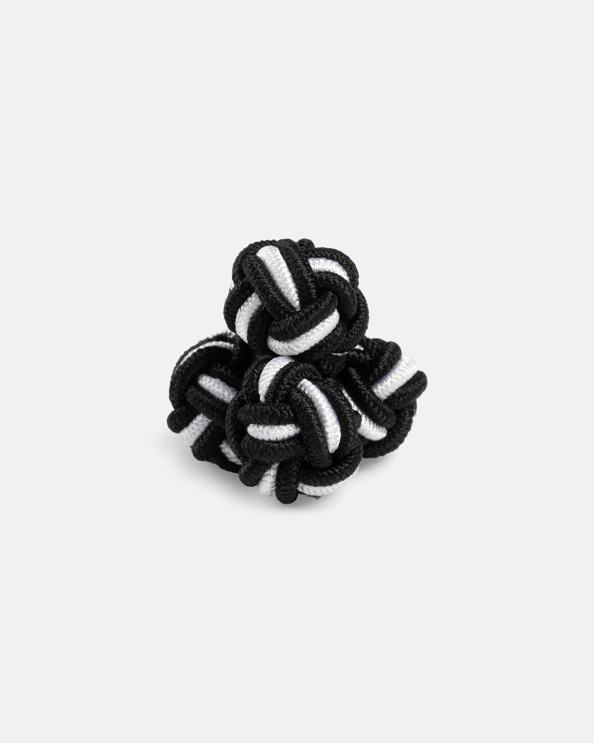 Navy & White Monkey's Fist Silk Knot Cufflinks