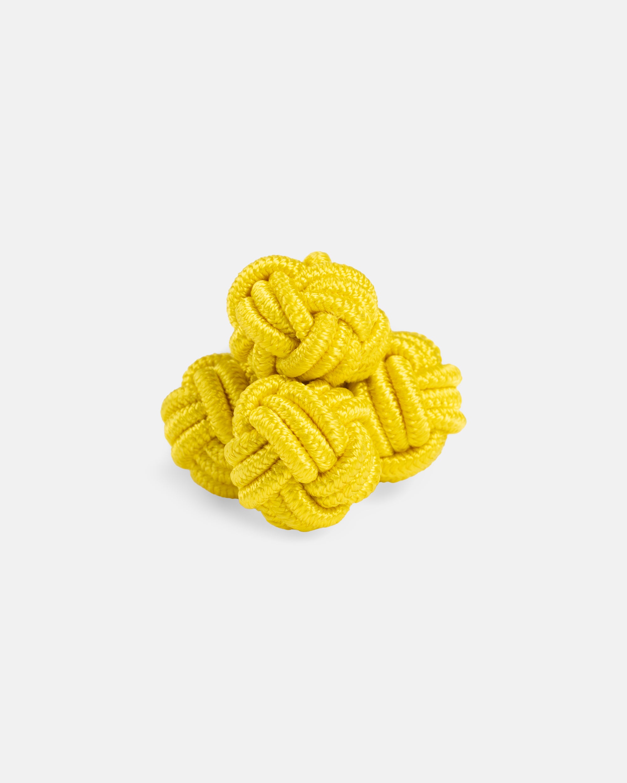 Yellow Monkey's Fist Silk Knot Cufflinks