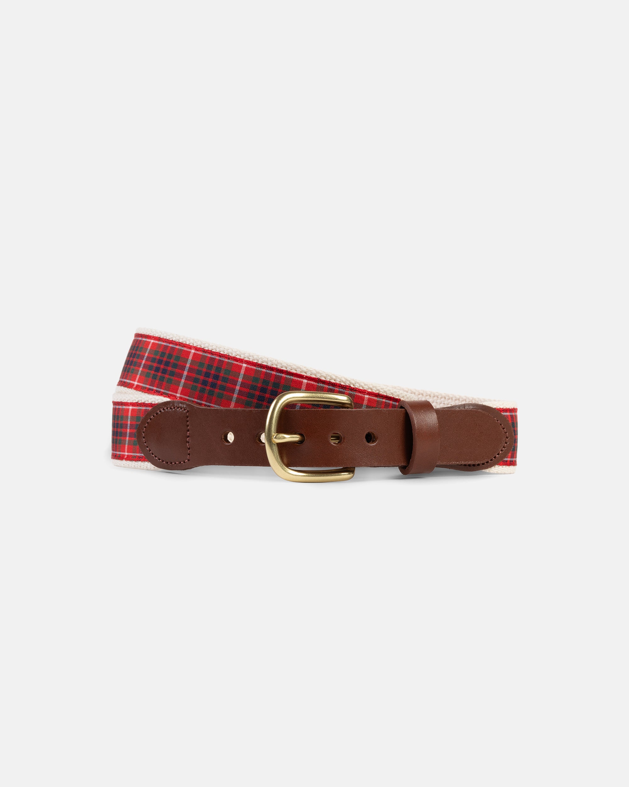 Made-in-USA Red Frasier Tartan Belt