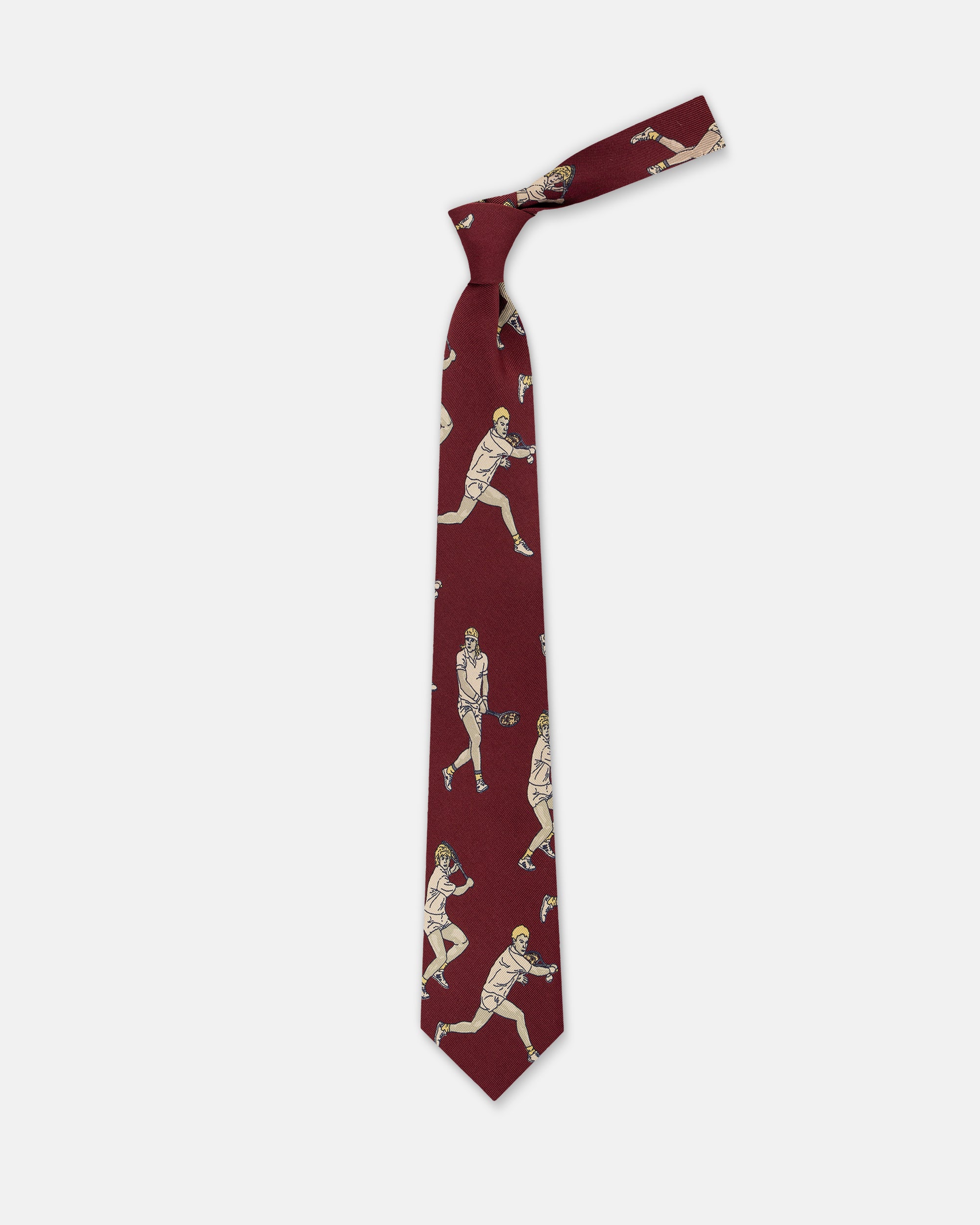 Made-in-USA Mister Mort Burgundy Tennis Tie