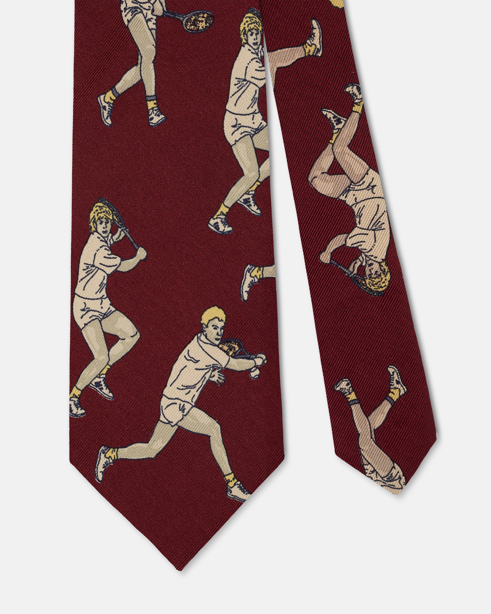 Made-in-USA Mister Mort Burgundy Tennis Tie