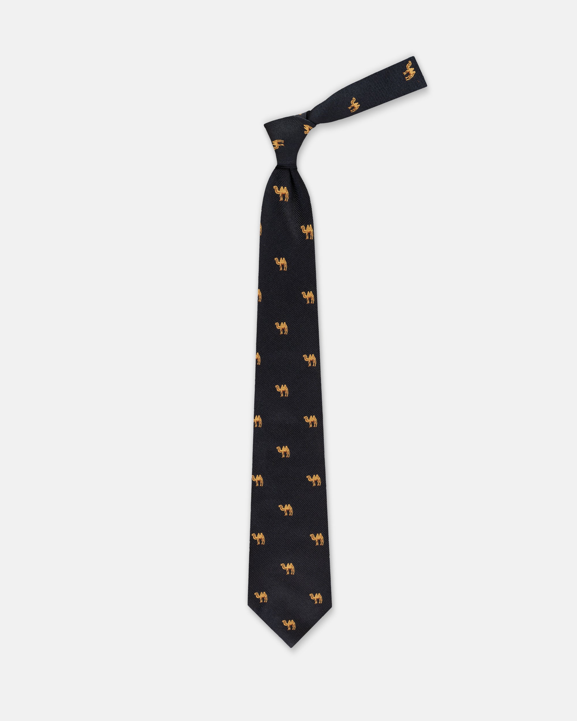 Made-in-UK Navy Camel Club Tie