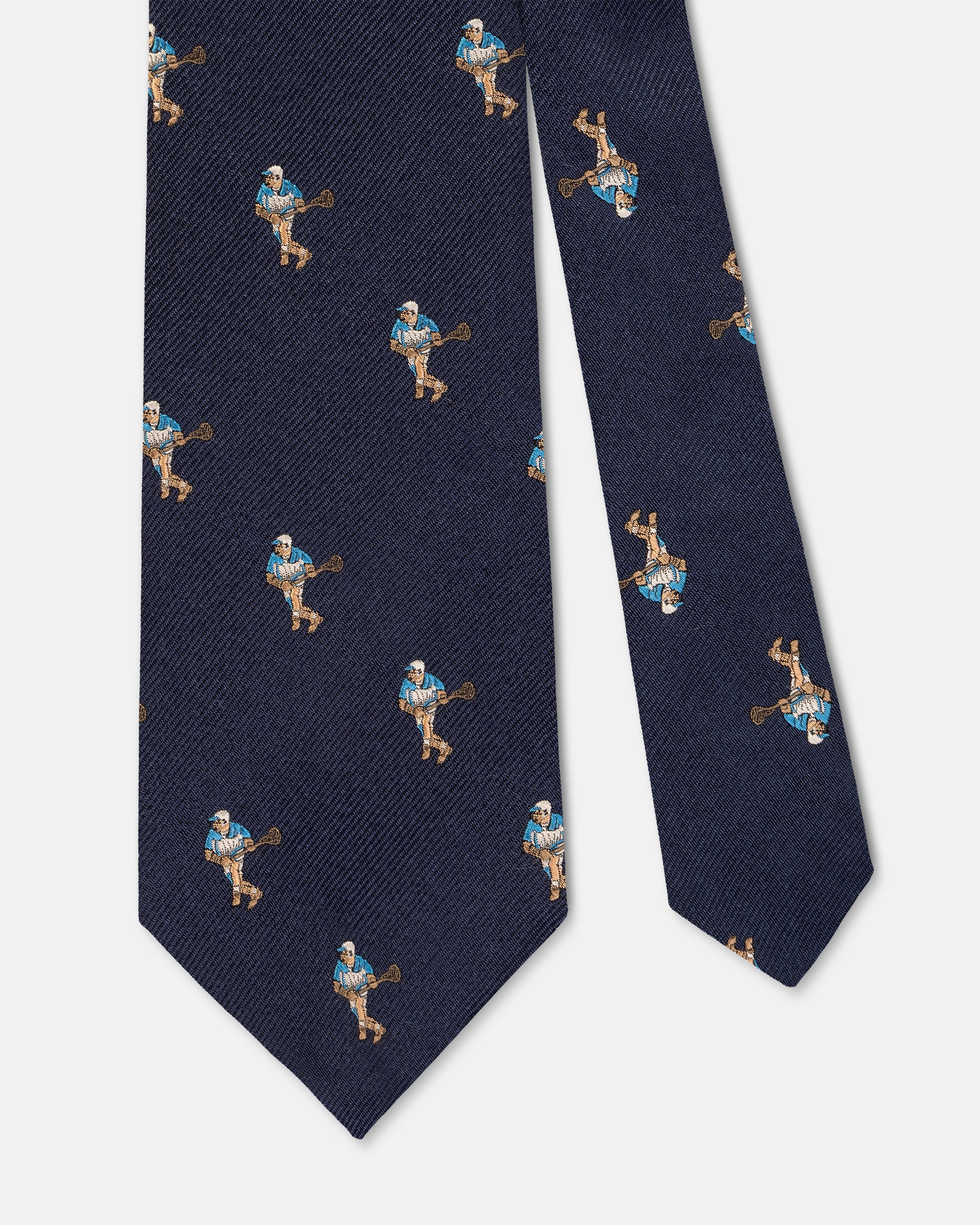 Made-in-UK Navy Lacrosse Club Tie