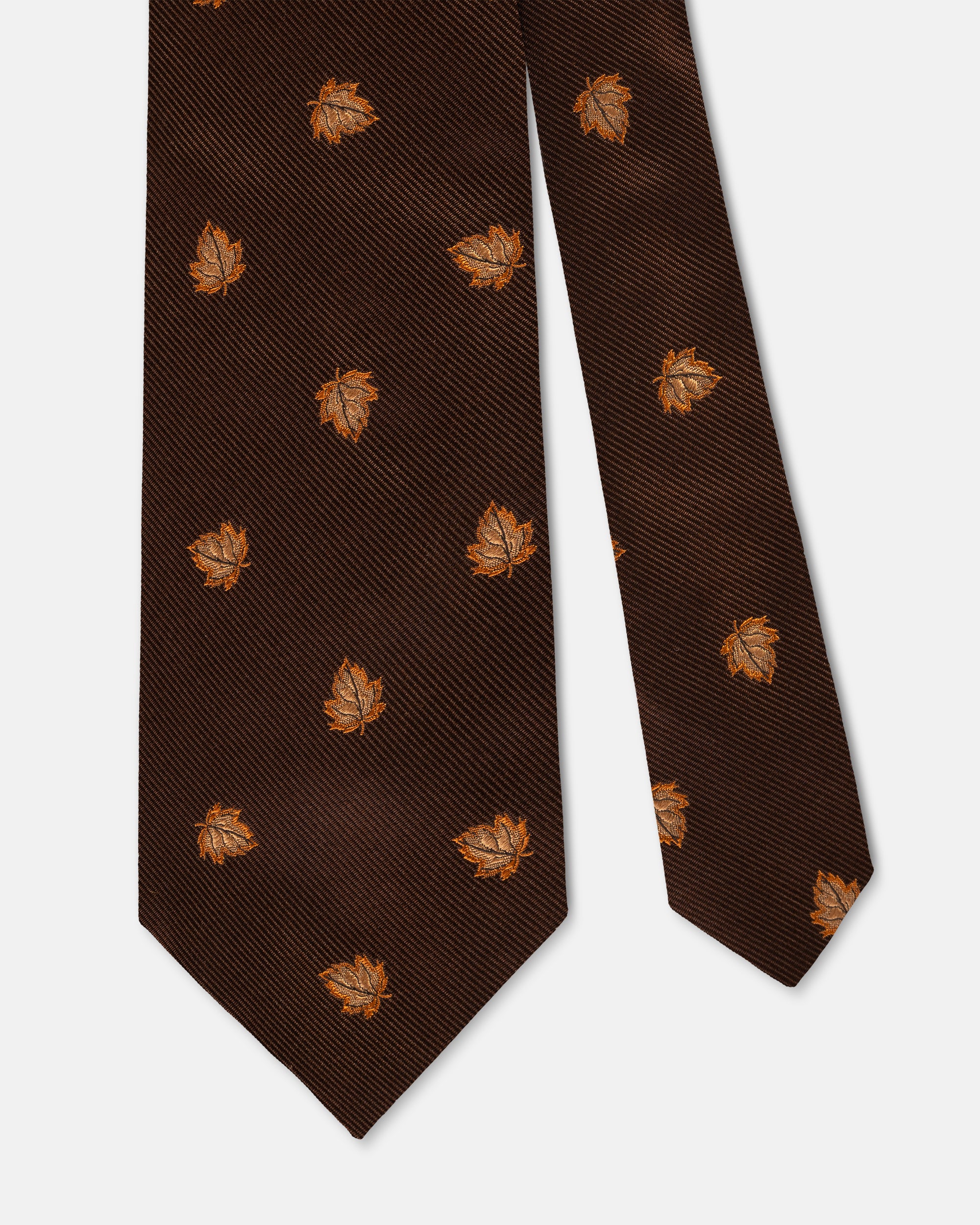 Made-in-UK Brown Leaves Club Tie
