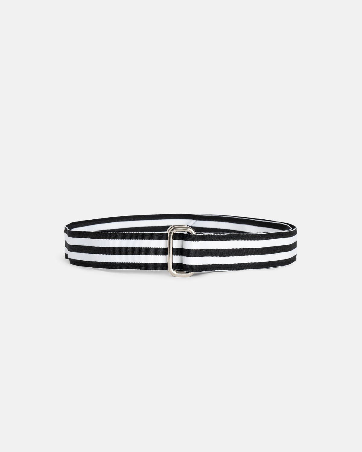 Made-in-USA Black & White Grosgrain Ribbon Belt