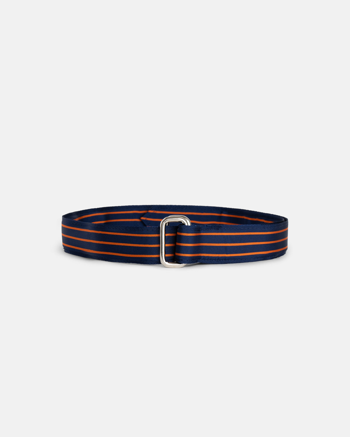 Made-in-USA Navy & Orange Grosgrain Ribbon Belt
