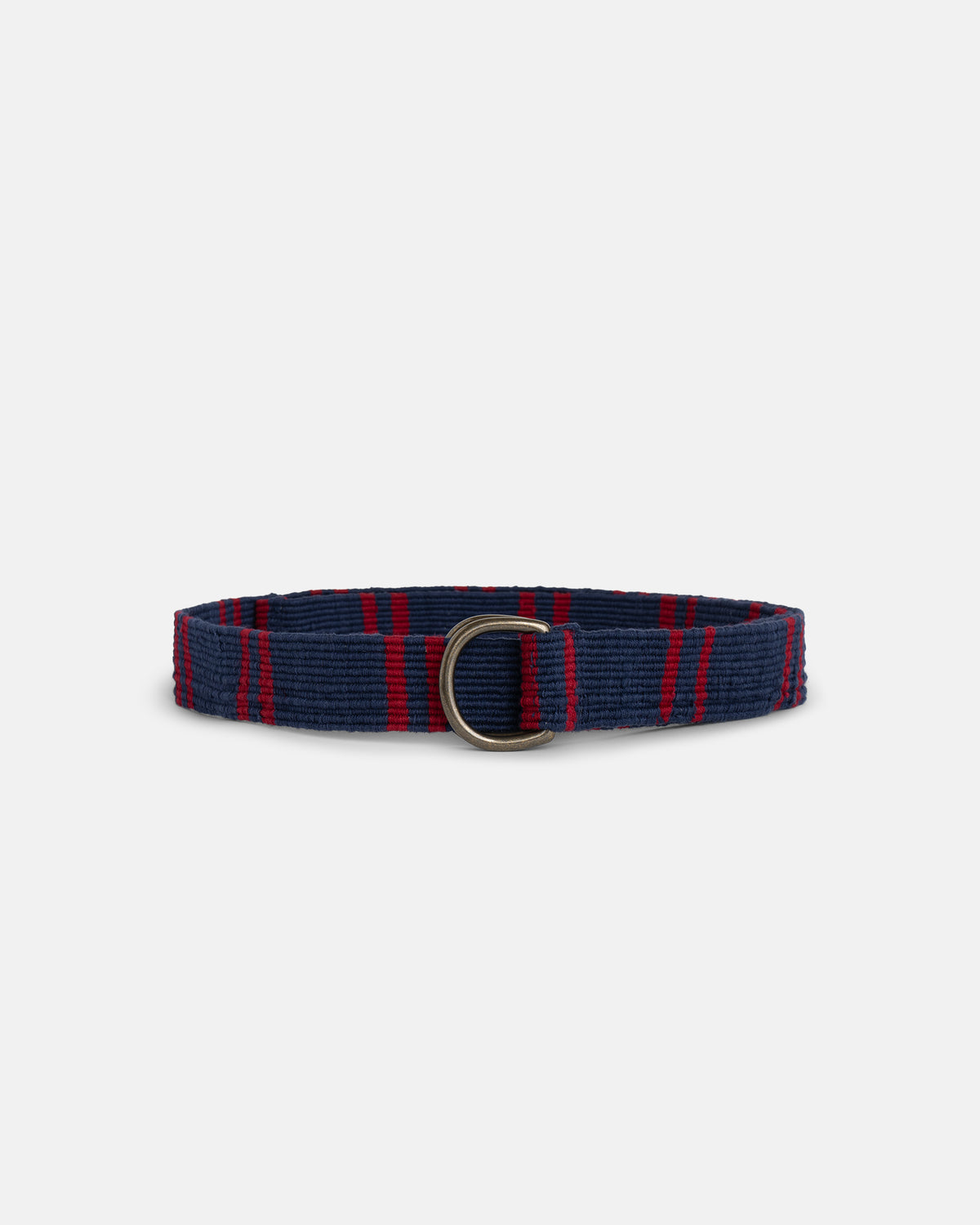 Navy with Crimson Regimental Stripe D-Ring Belt
