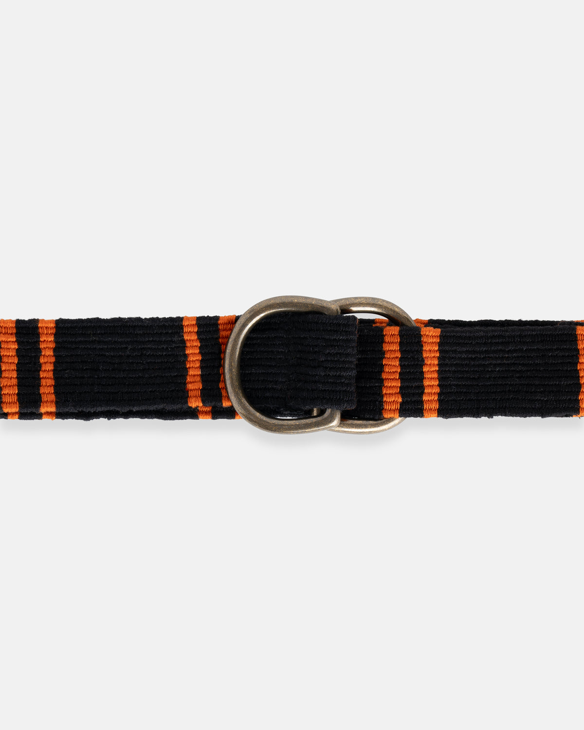 Black with Orange Regimental Stripe D-Ring Belt