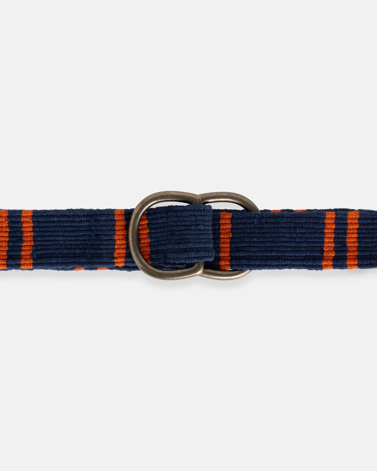 Navy with Orange Regimental Stripe D-Ring Belt