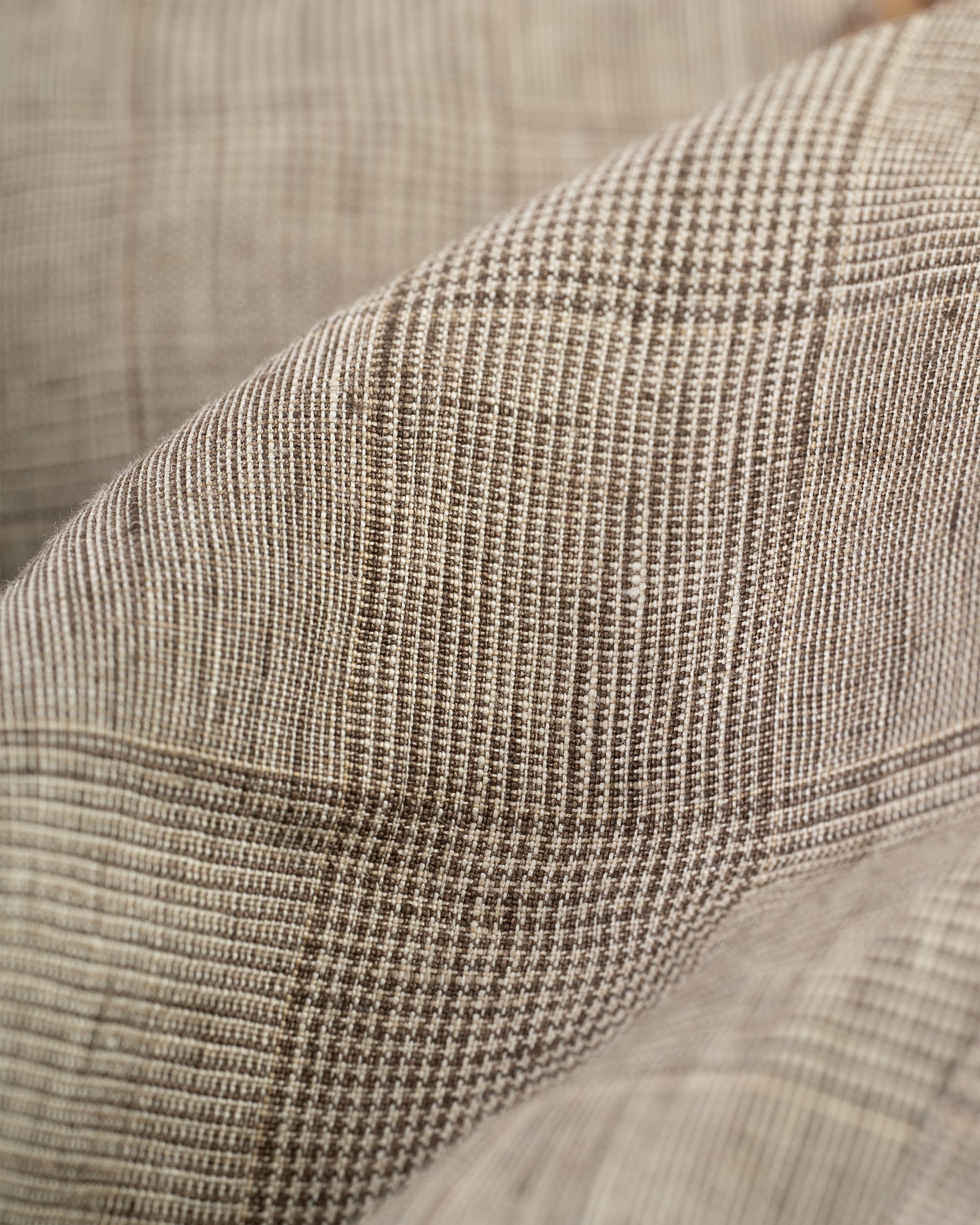 Made-in-USA Tan Prince of Wales Linen Trouser