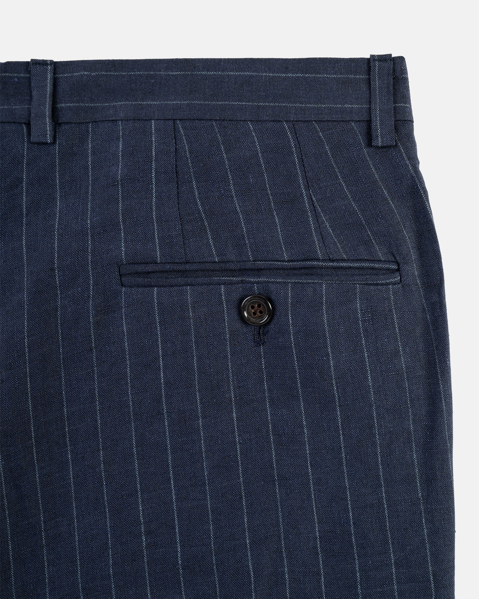 Made-in-USA Navy Chalk Stripe Linen Trouser