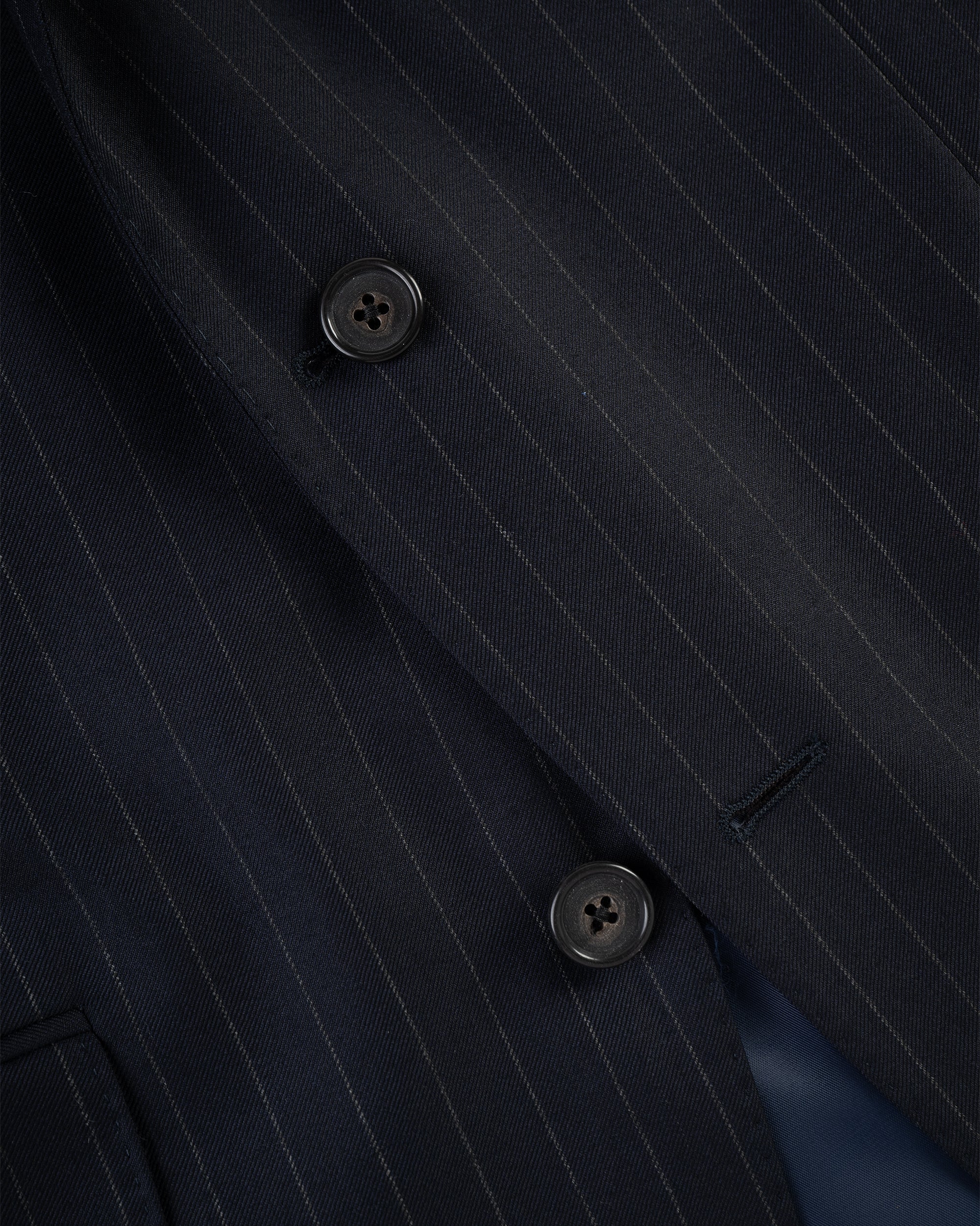 Made-in-USA Navy Chalkstripe Two-Button Darted Suit