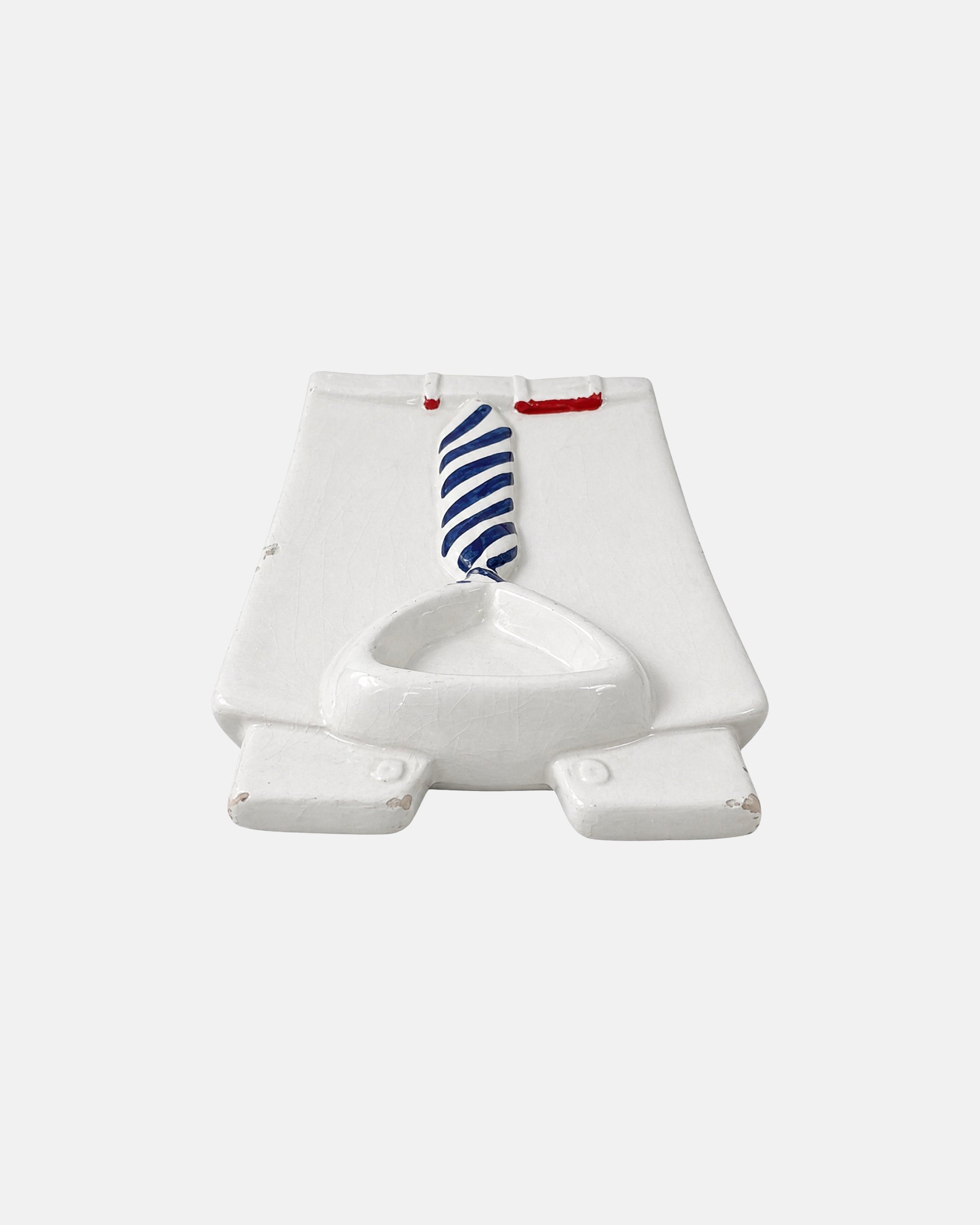 Vintage White Shirt & Tie Ceramic Ashtray Catchall Dish Made in Italy
